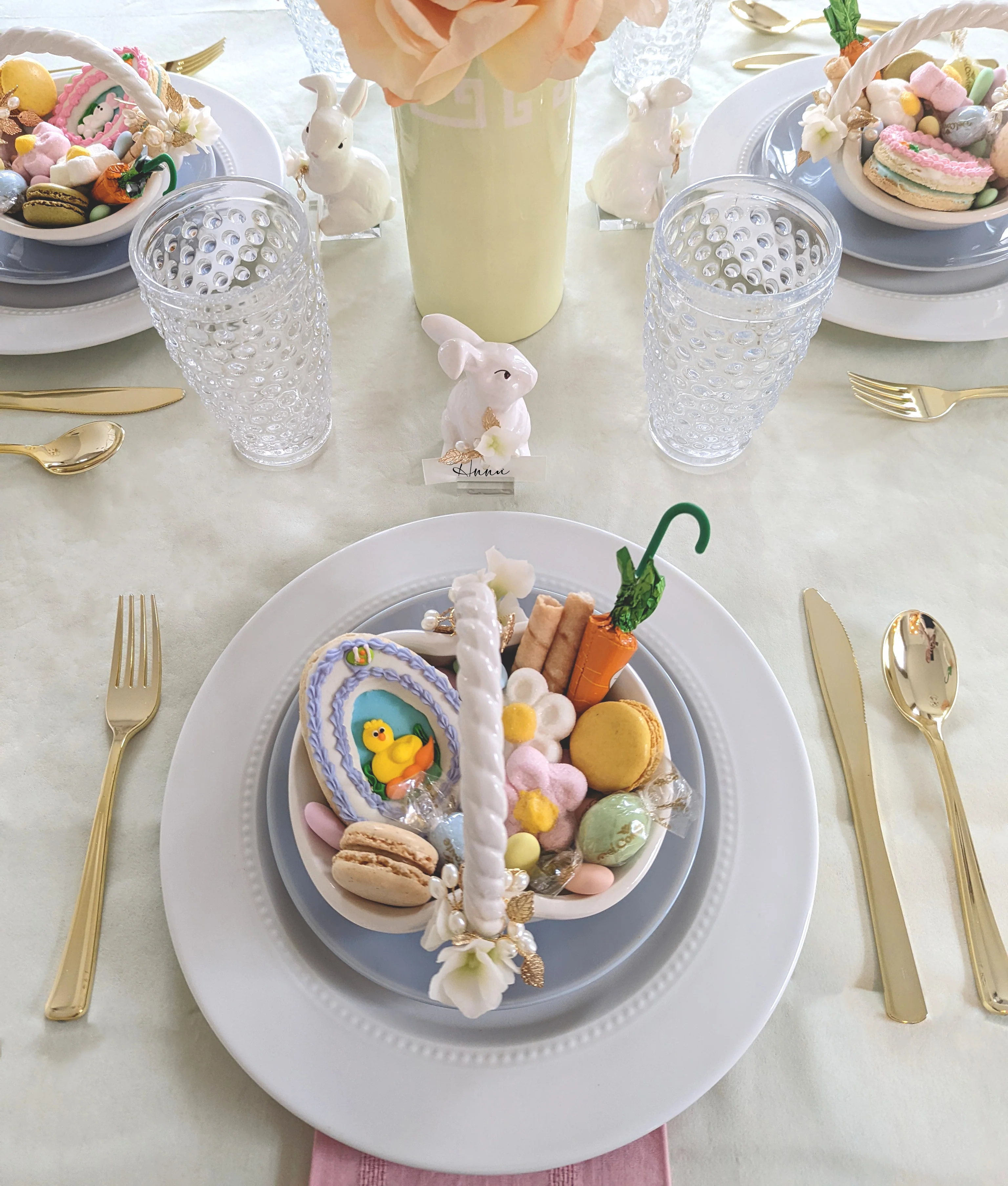 Bunny and Basket Serving Dish with Card Holder - Image 12