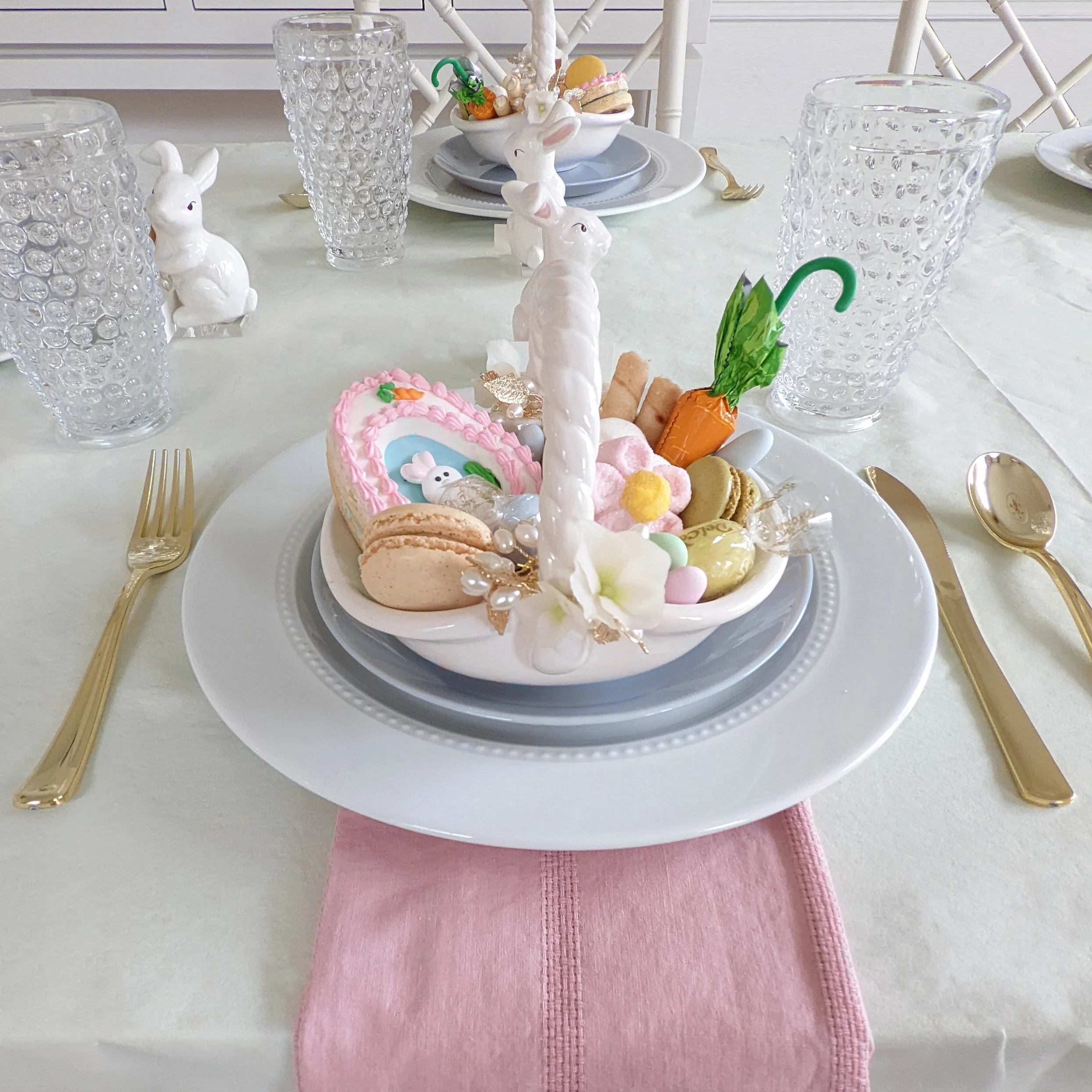 Bunny and Basket Serving Dish with Card Holder - Image 13