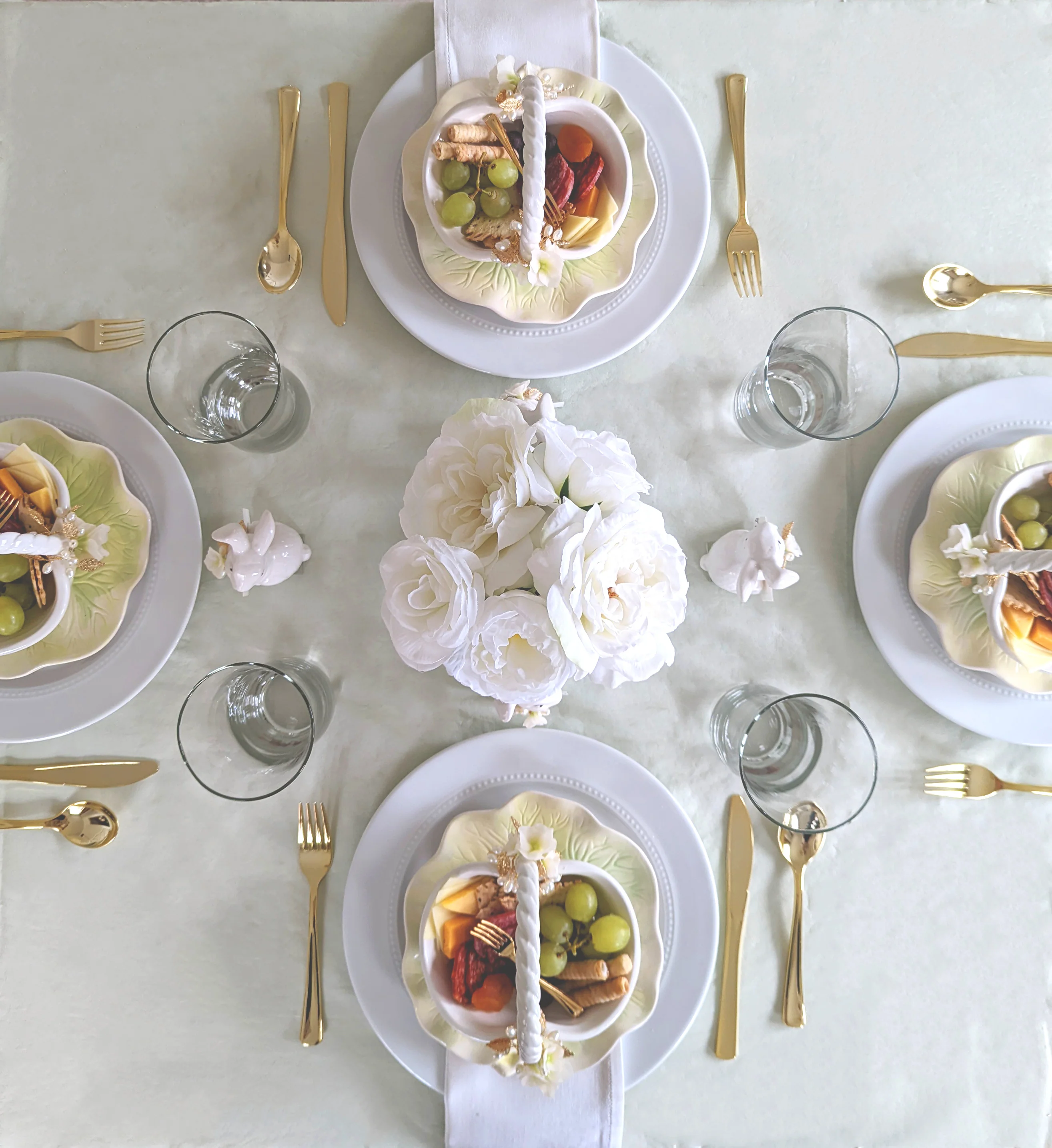 Bunny and Basket Serving Dish with Card Holder - Image 15