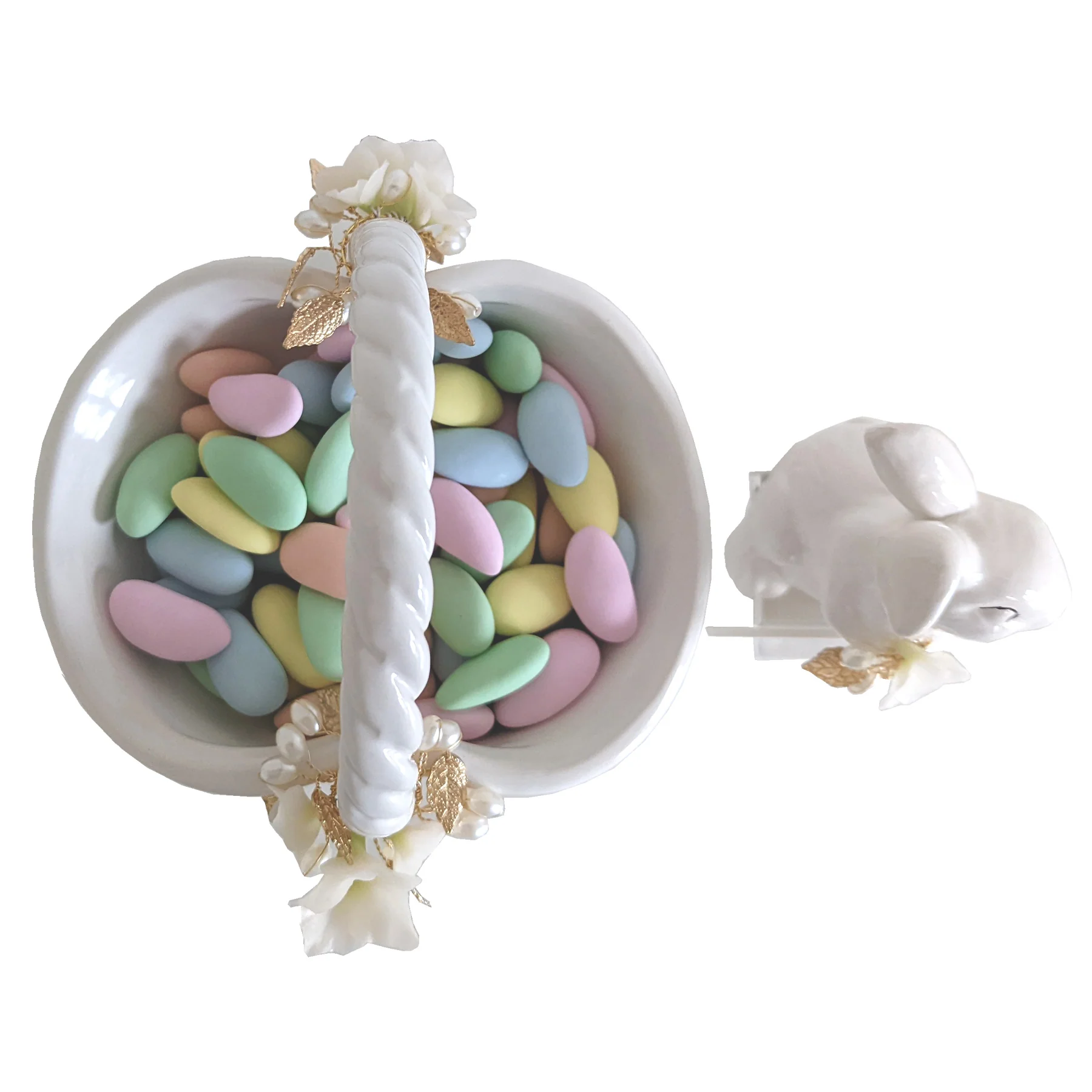 Bunny and Basket Serving Dish with Card Holder - Image 3