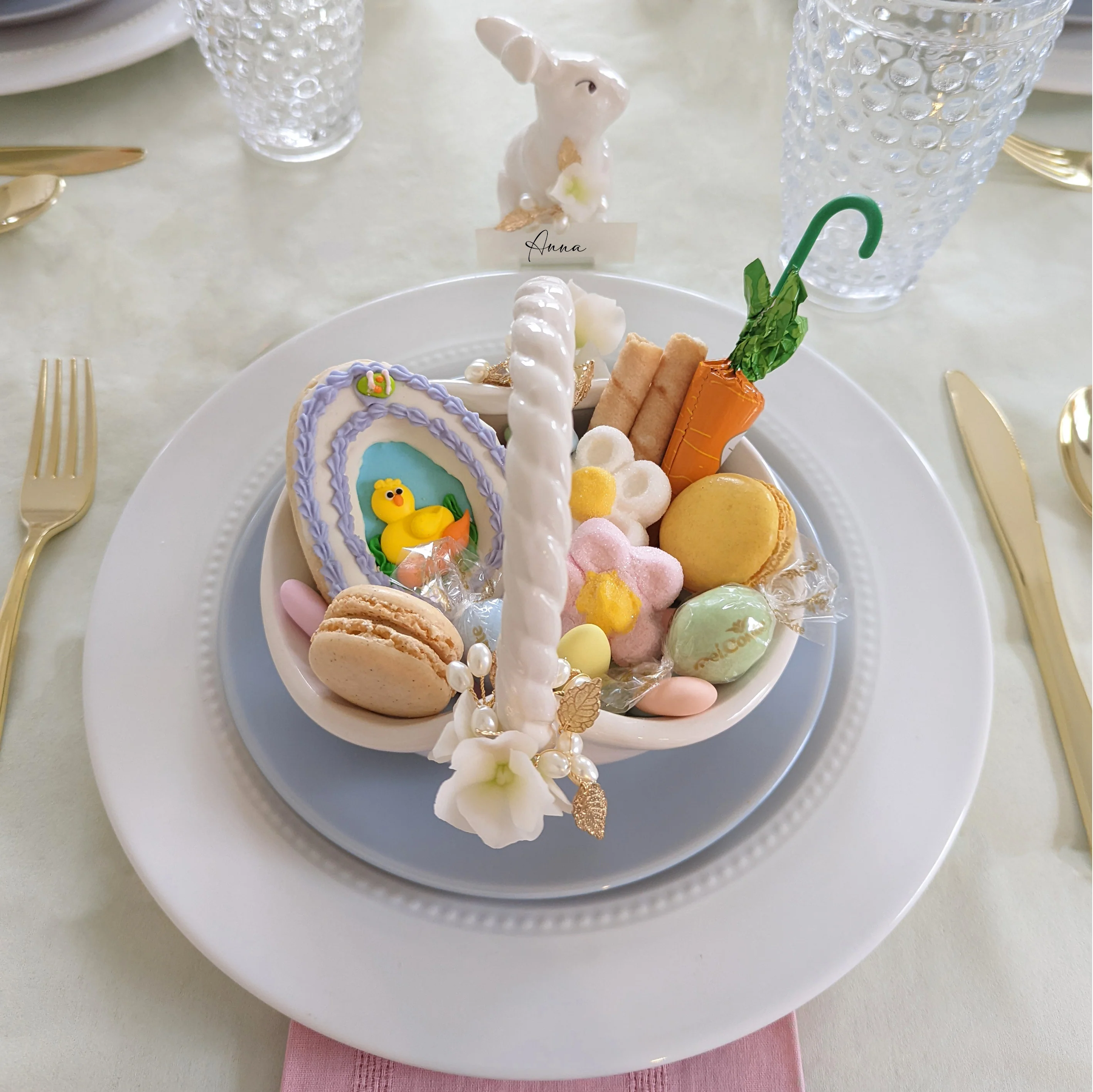 Bunny and Basket Serving Dish with Card Holder - Image 7