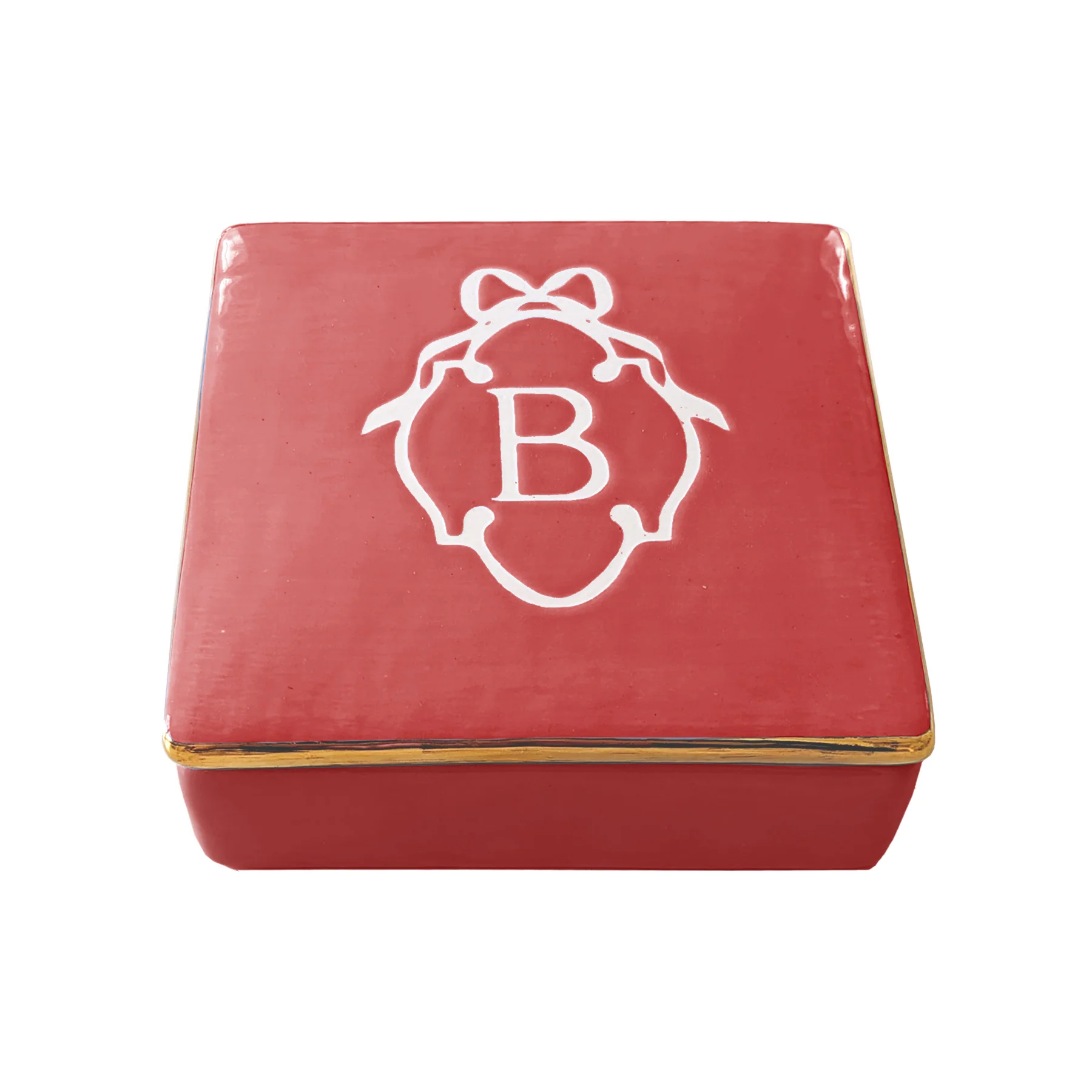 Bow Monogram Box with 22K Gold Accent - Image 13