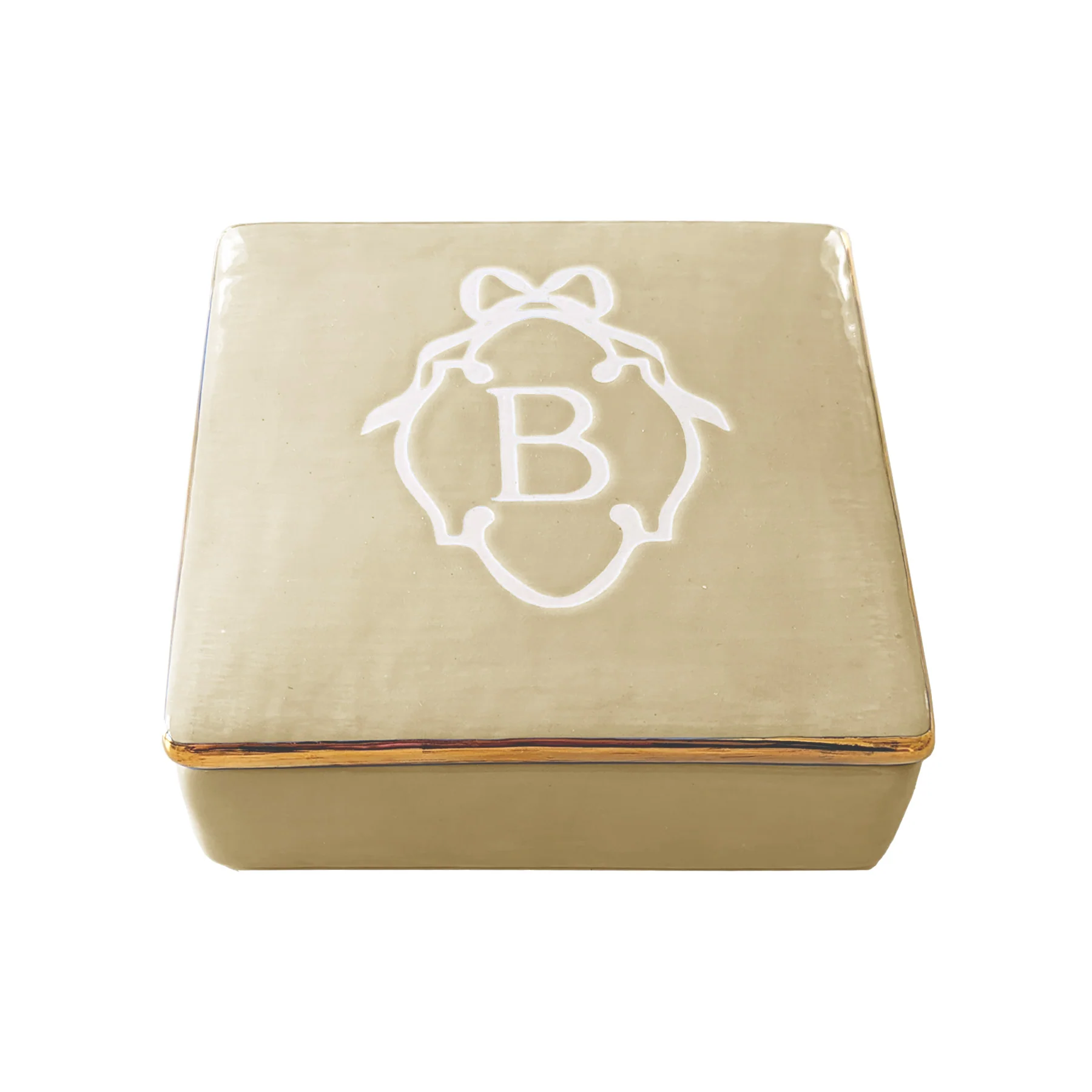 Bow Monogram Box with 22K Gold Accent - Image 15
