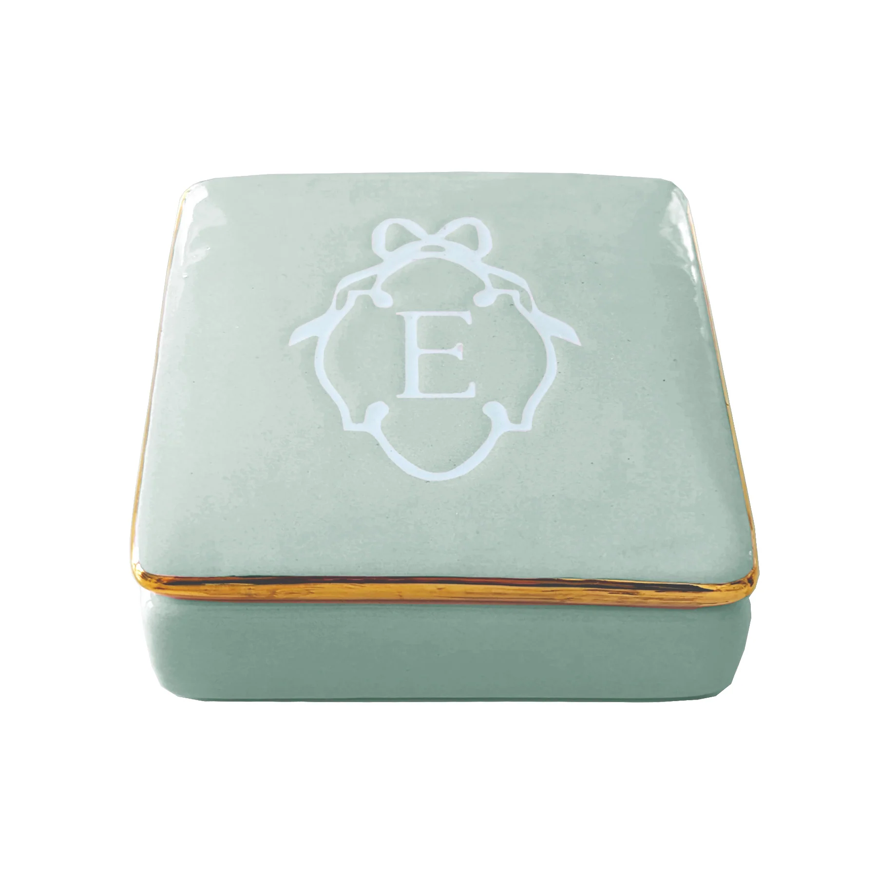 Bow Monogram Box with 22K Gold Accent - Image 16