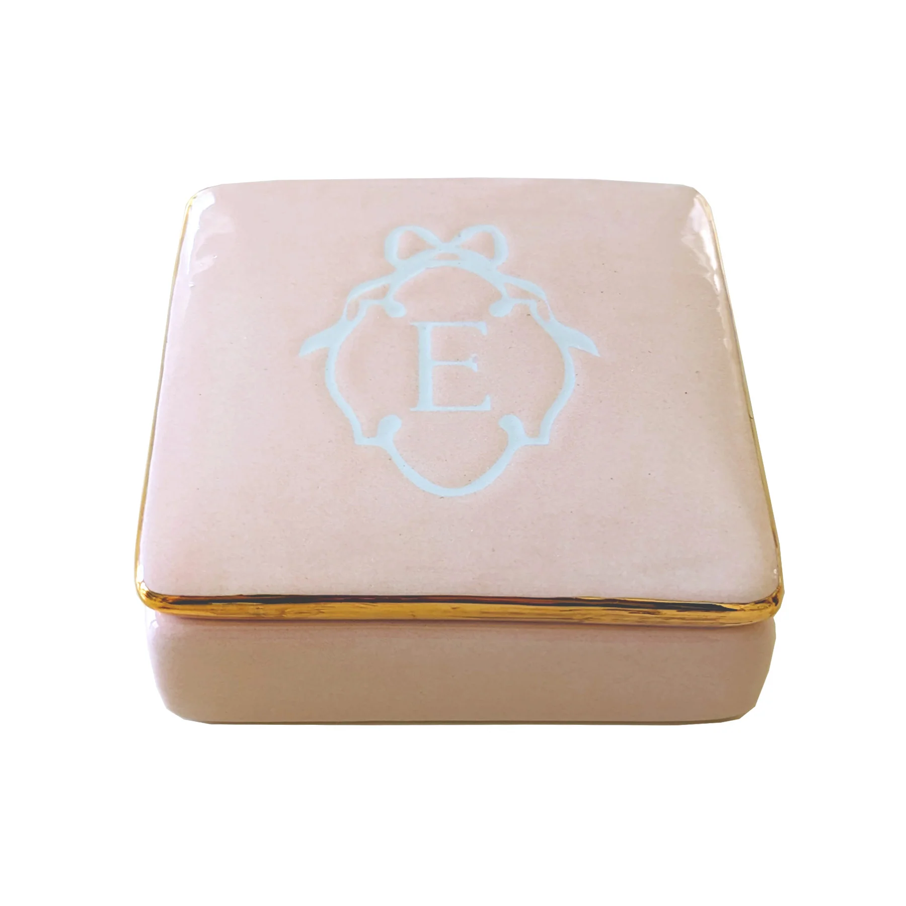 Bow Monogram Box with 22K Gold Accent - Image 3