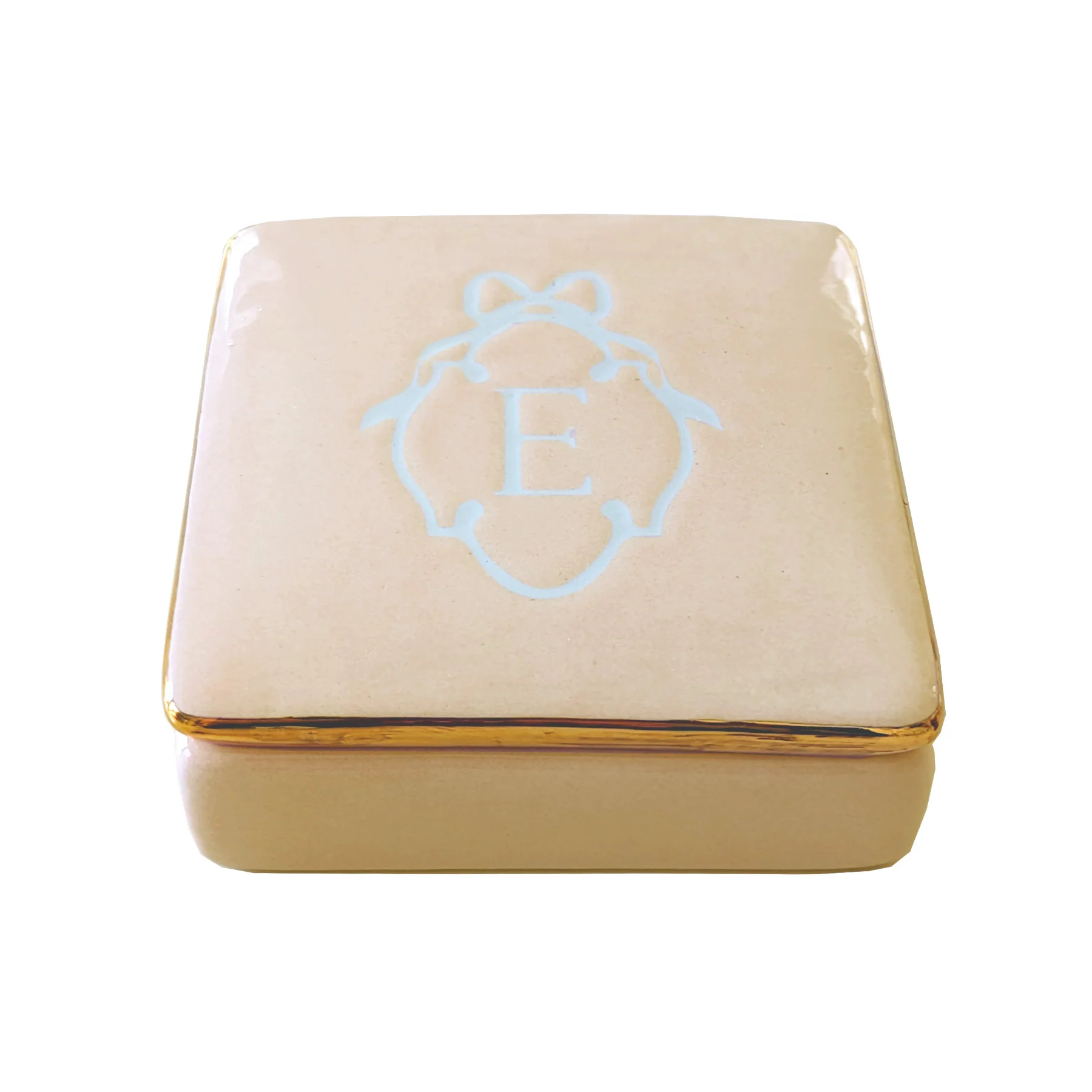 Bow Monogram Box with 22K Gold Accent - Image 5