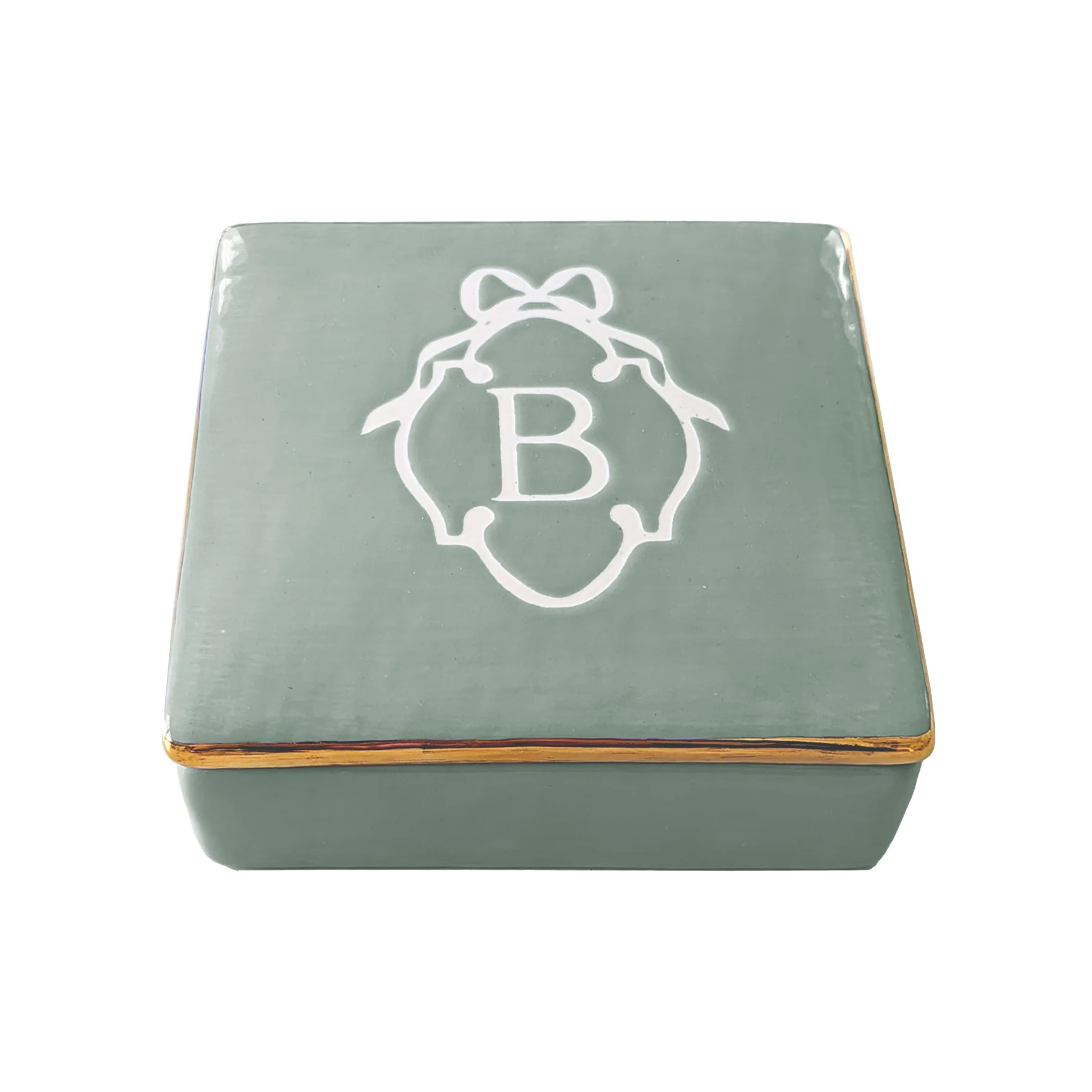 Bow Monogram Box with 22K Gold Accent - Image 8