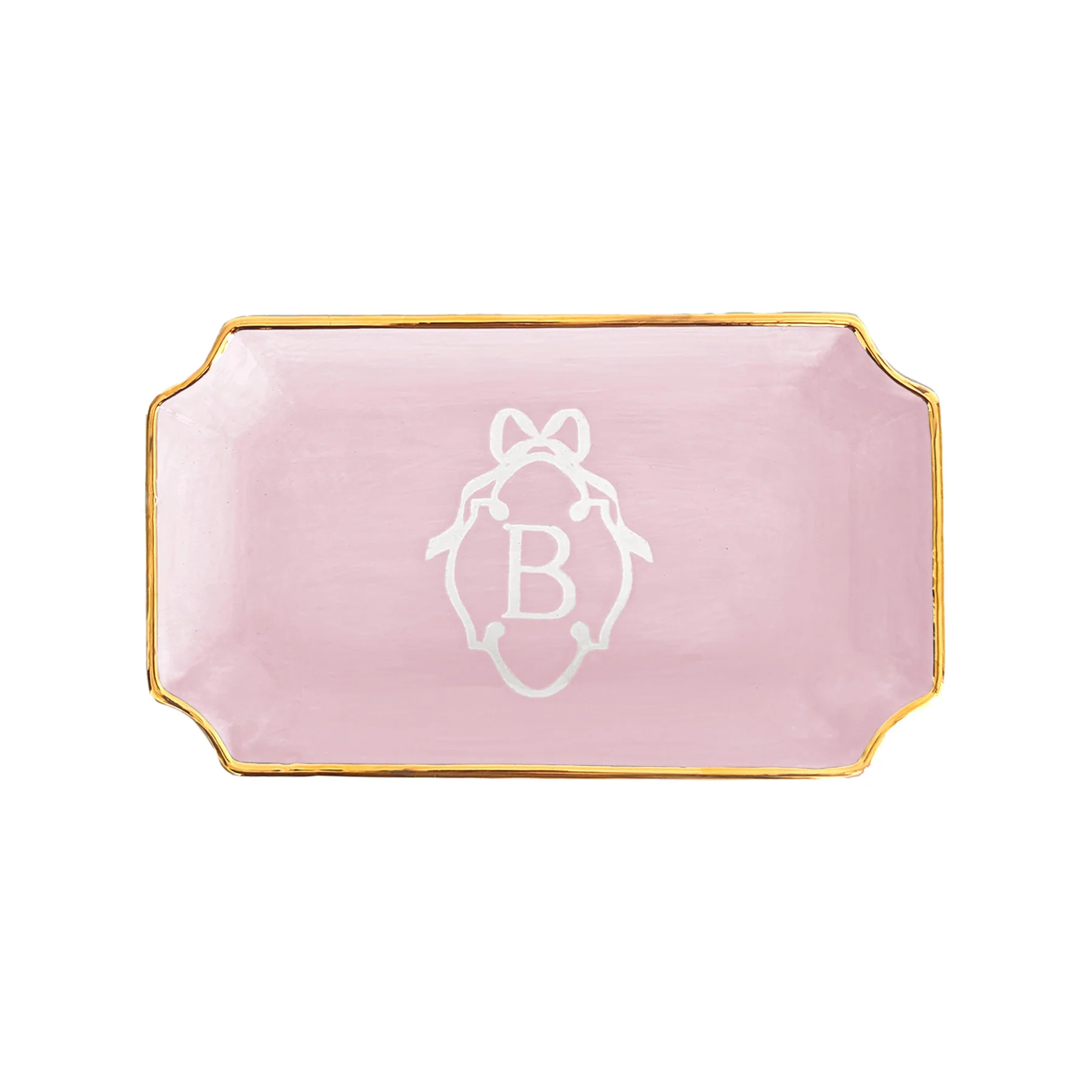 Bow Monogram Trays with 22K Gold Accent - Image 10