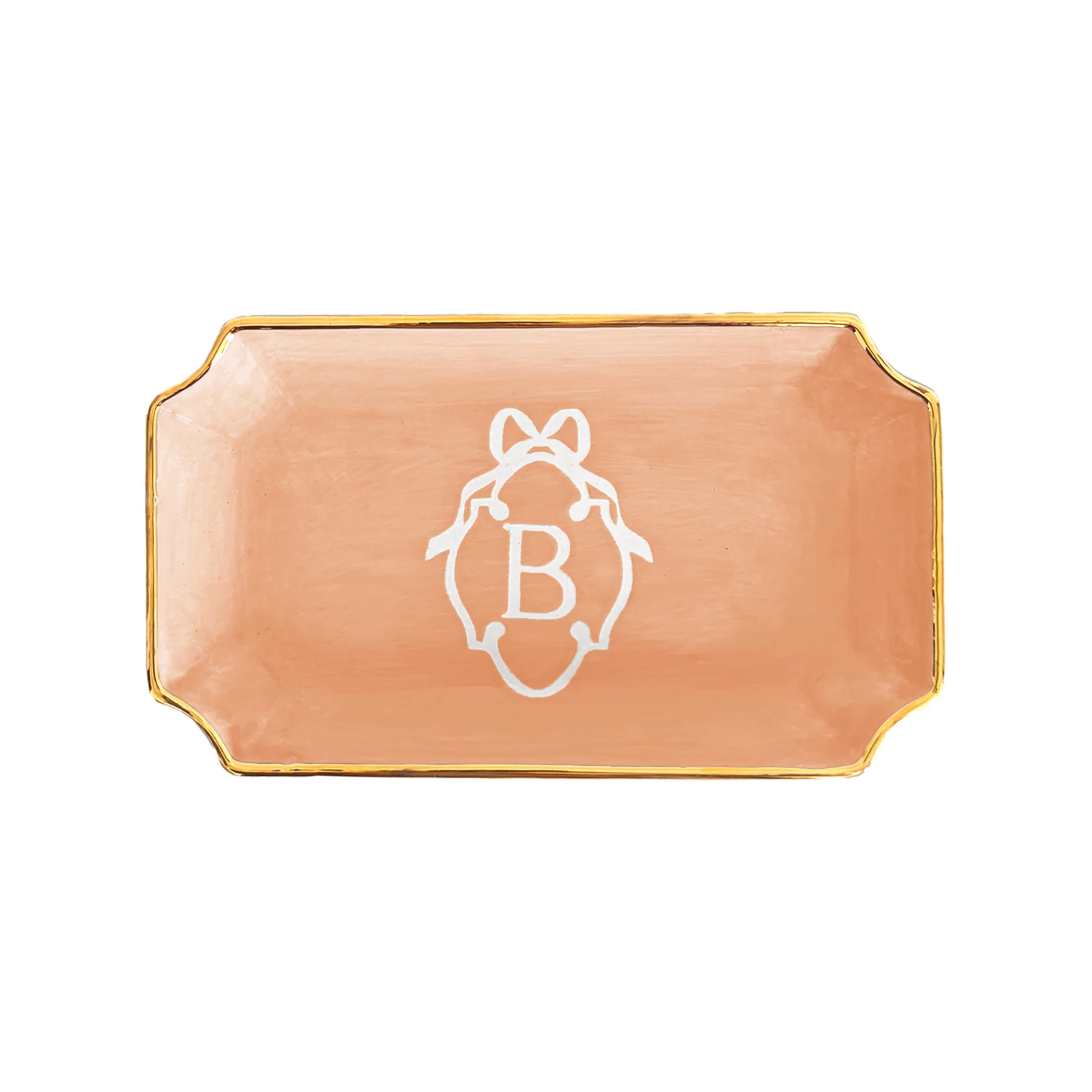 Bow Monogram Trays with 22K Gold Accent - Image 11
