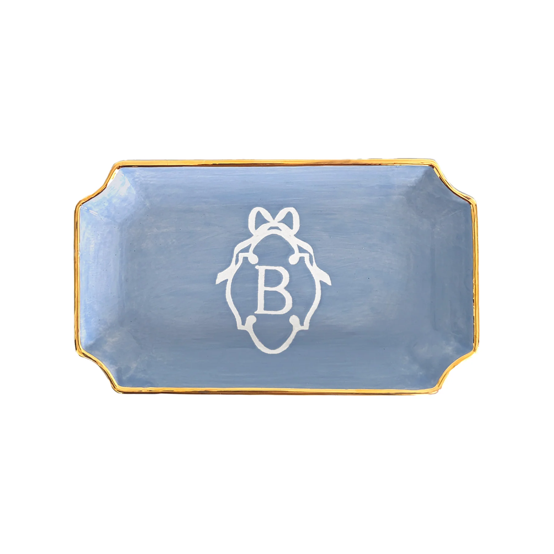 Bow Monogram Trays with 22K Gold Accent - Image 12