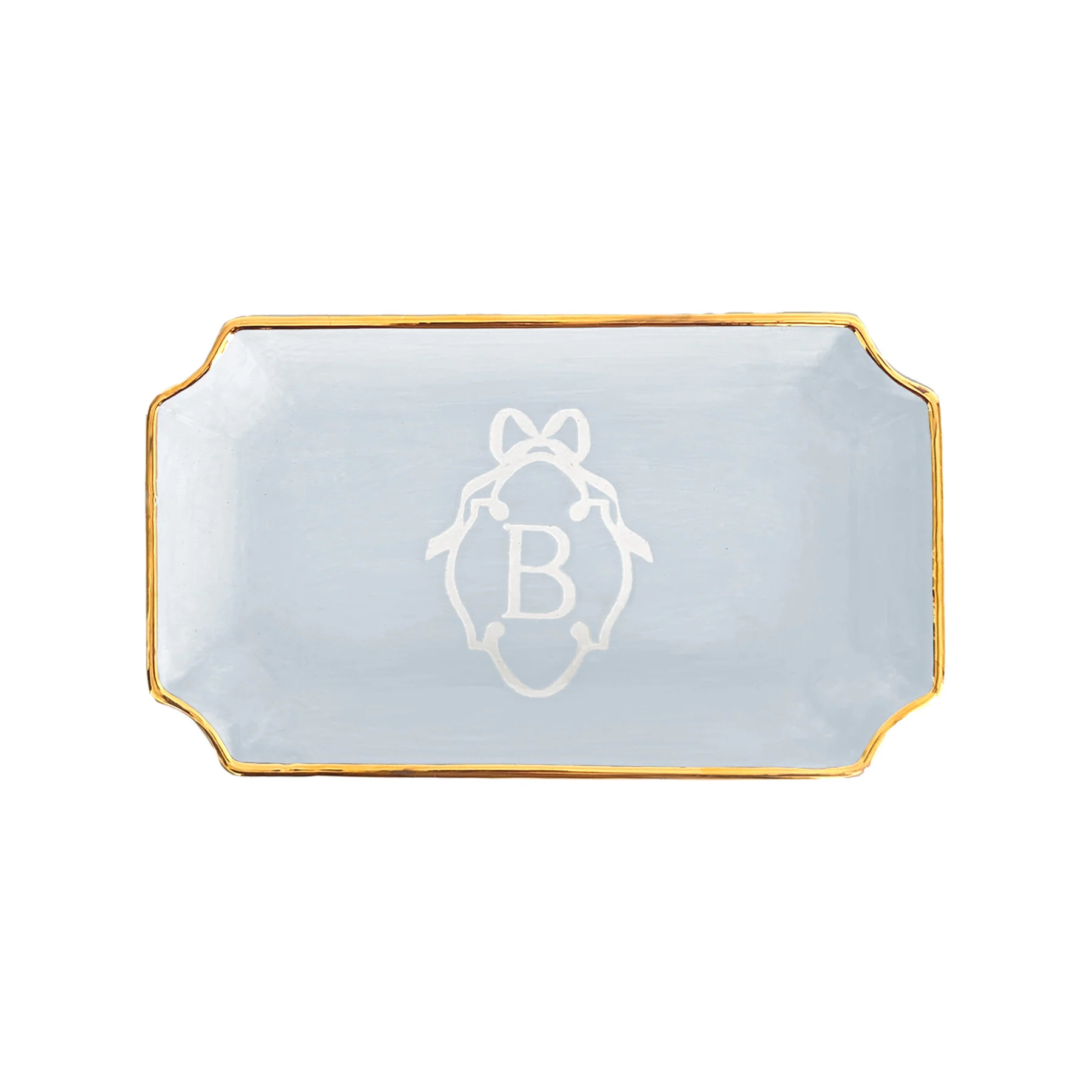 Bow Monogram Trays with 22K Gold Accent - Image 13