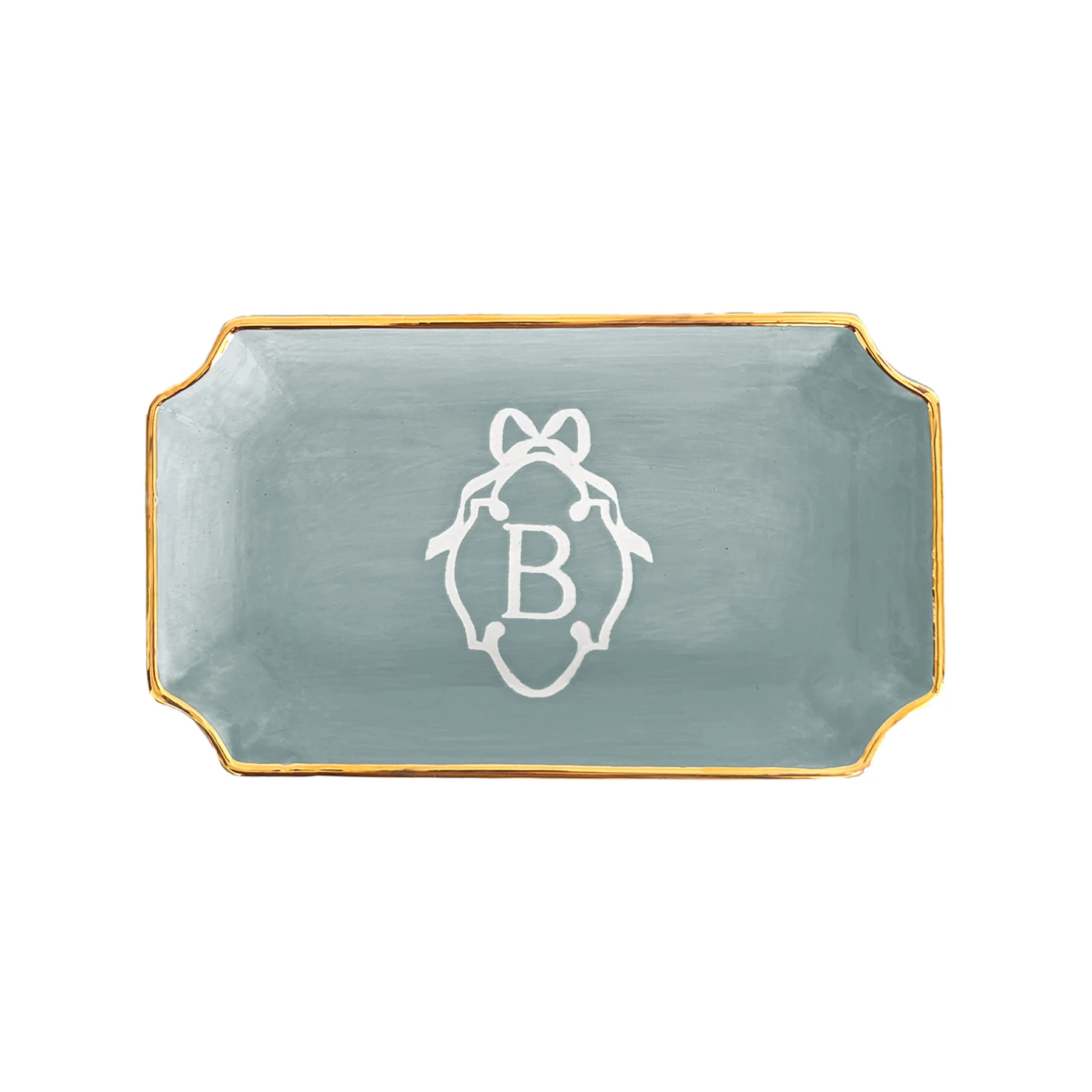 Bow Monogram Trays with 22K Gold Accent - Image 14