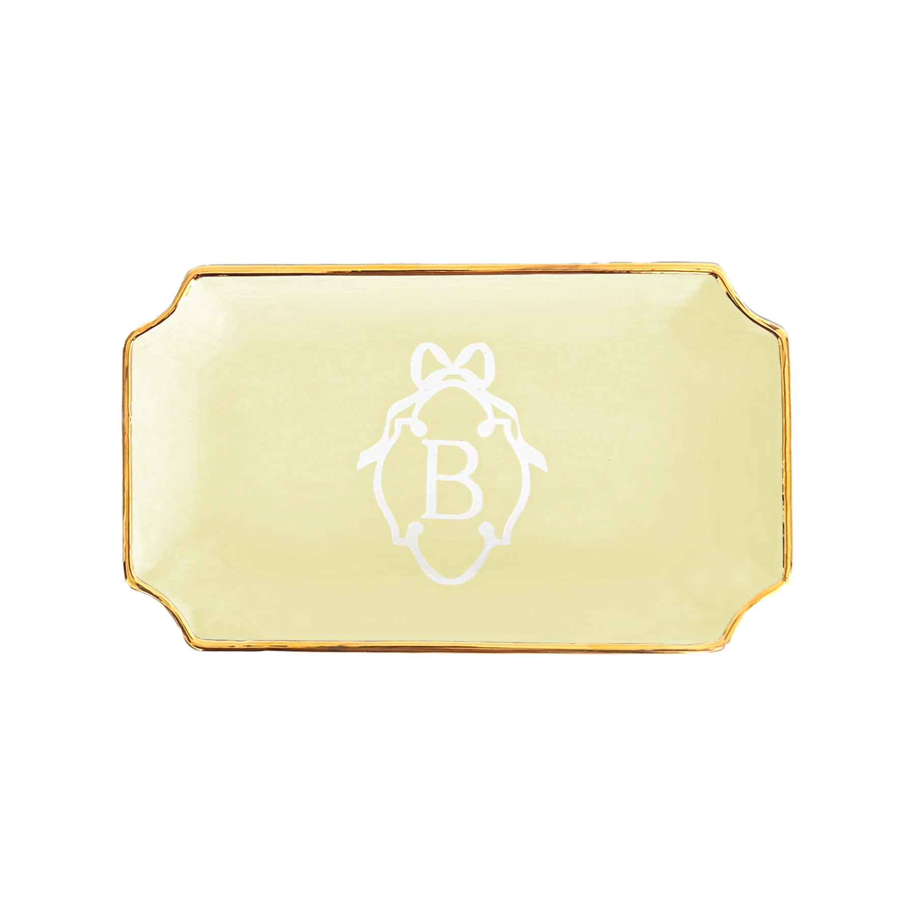 Bow Monogram Trays with 22K Gold Accent - Image 15