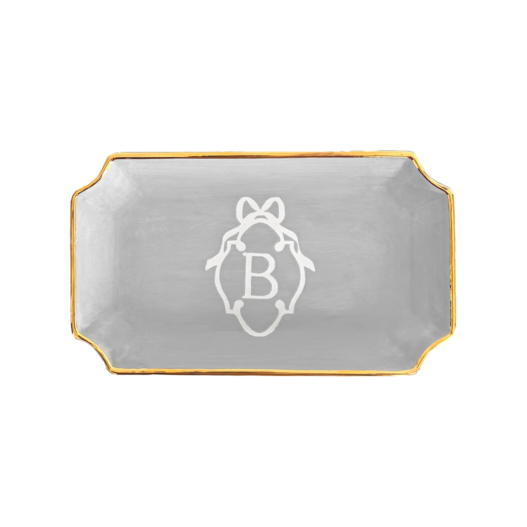 Bow Monogram Trays with 22K Gold Accent - Image 16