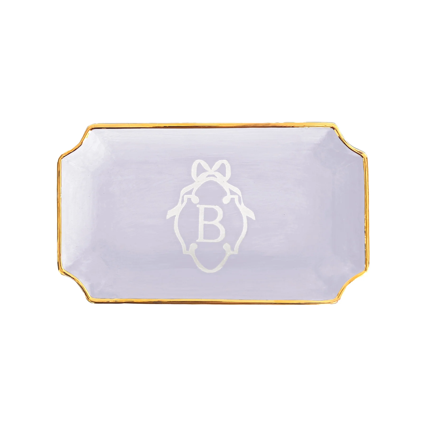 Bow Monogram Trays with 22K Gold Accent - Image 17