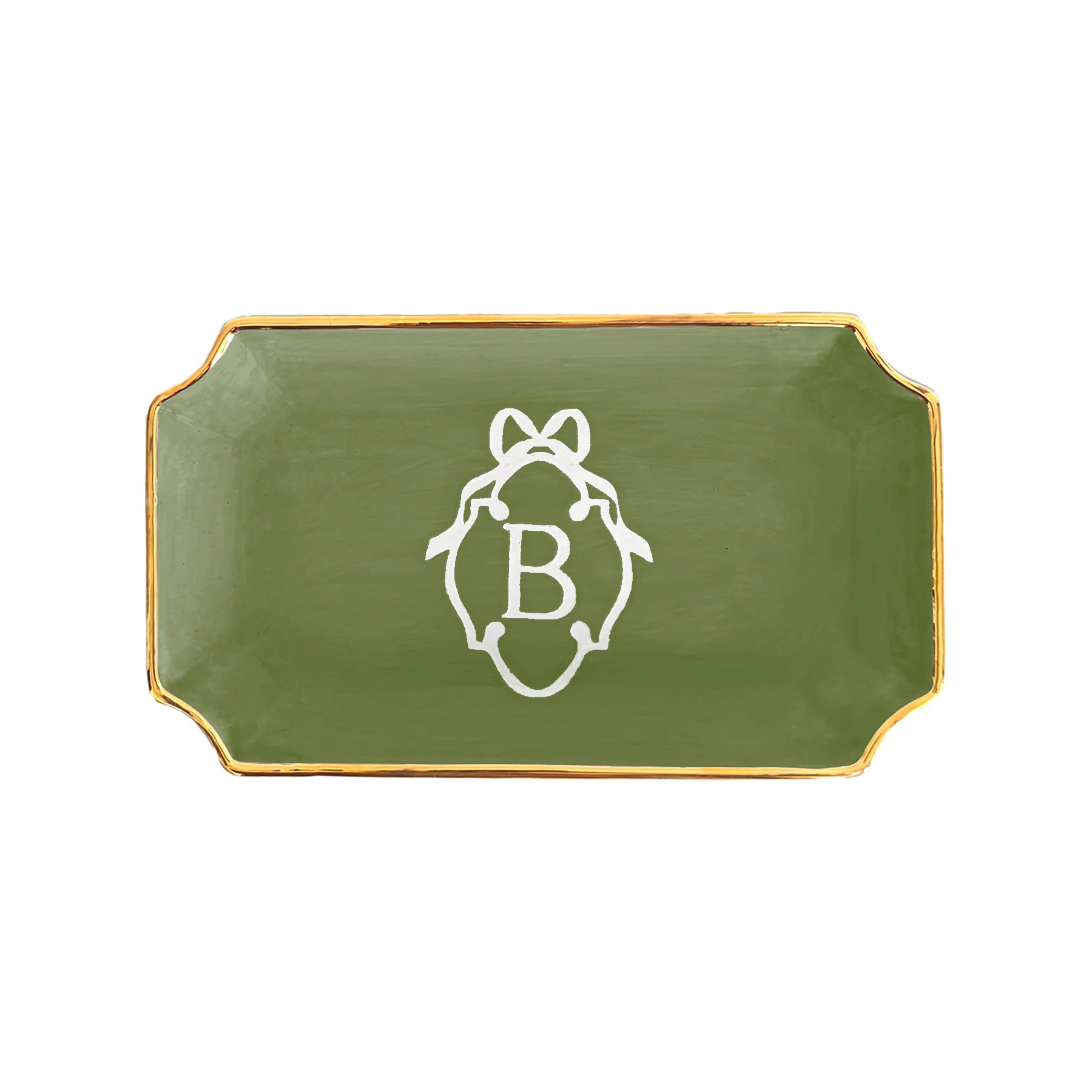 Bow Monogram Trays with 22K Gold Accent - Image 18