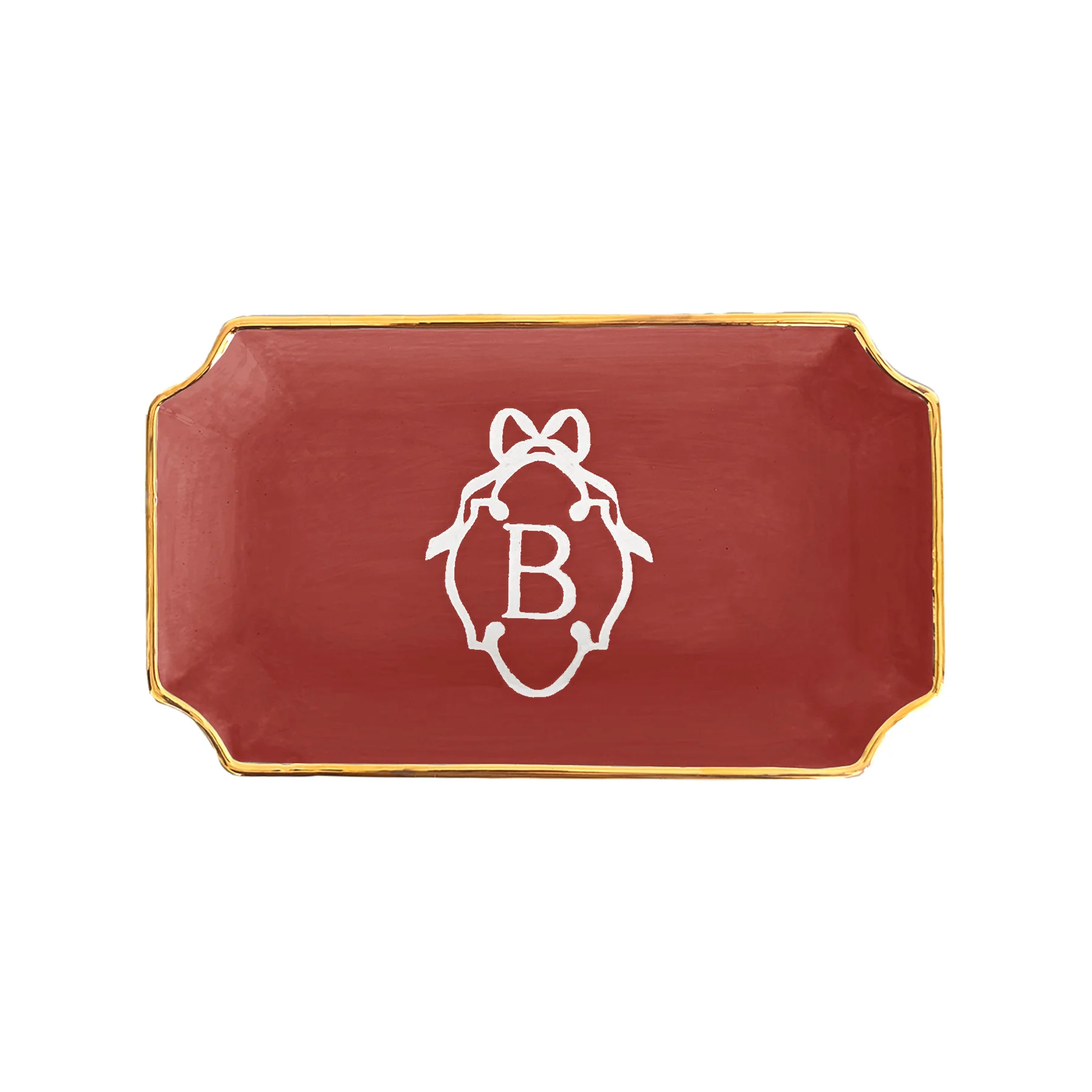Bow Monogram Trays with 22K Gold Accent - Image 19