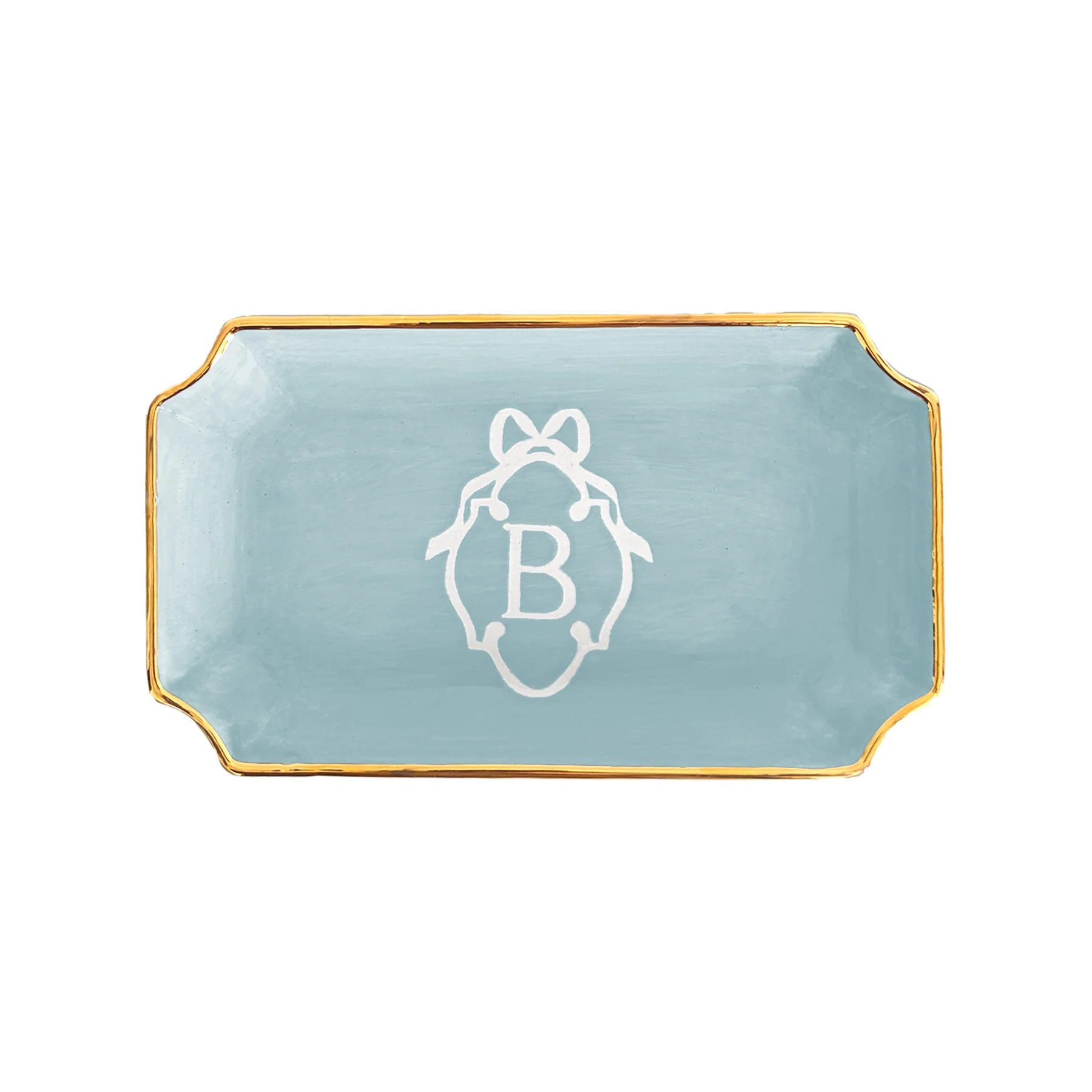 Bow Monogram Trays with 22K Gold Accent - Image 20