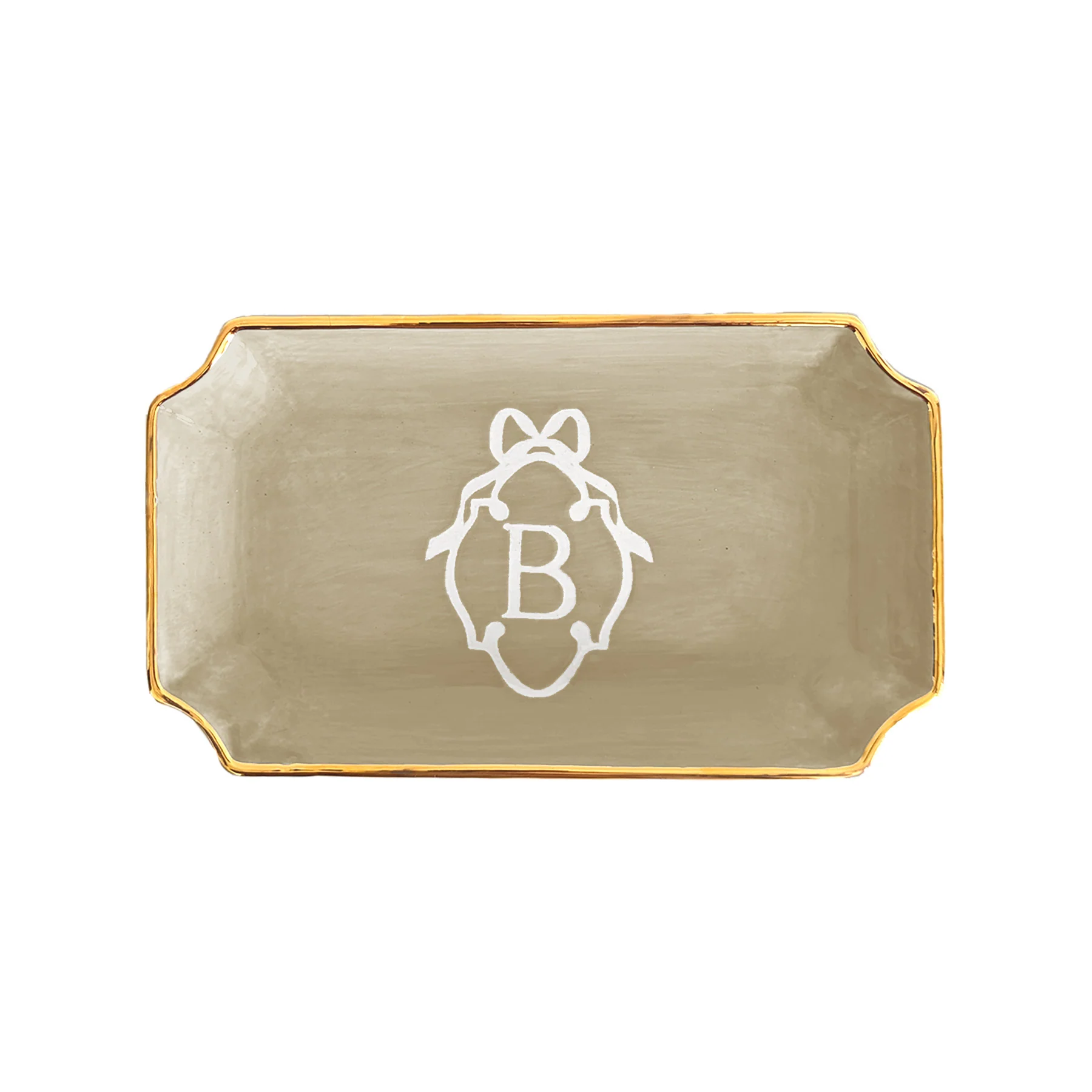 Bow Monogram Trays with 22K Gold Accent - Image 21