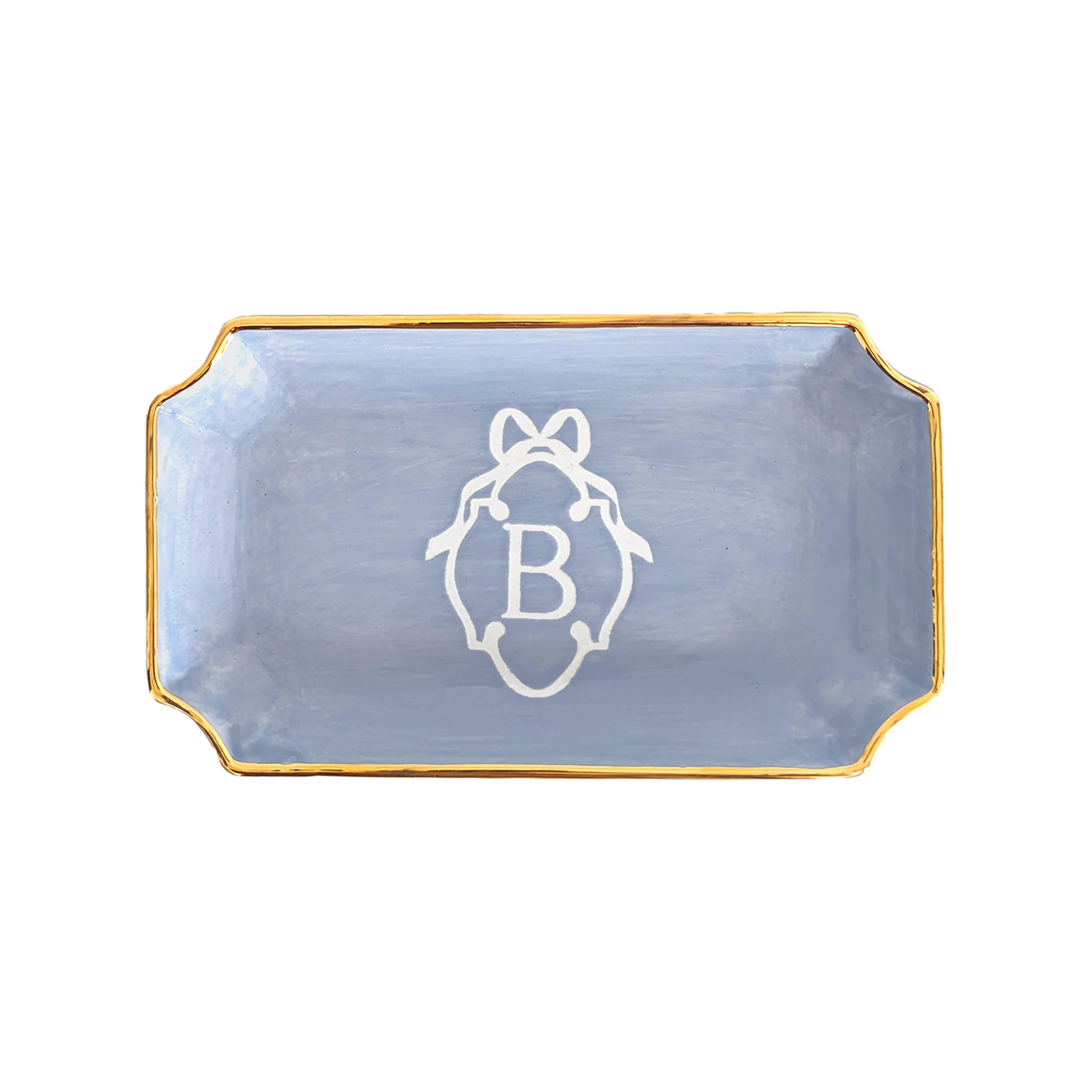 Bow Monogram Trays with 22K Gold Accent - Image 23