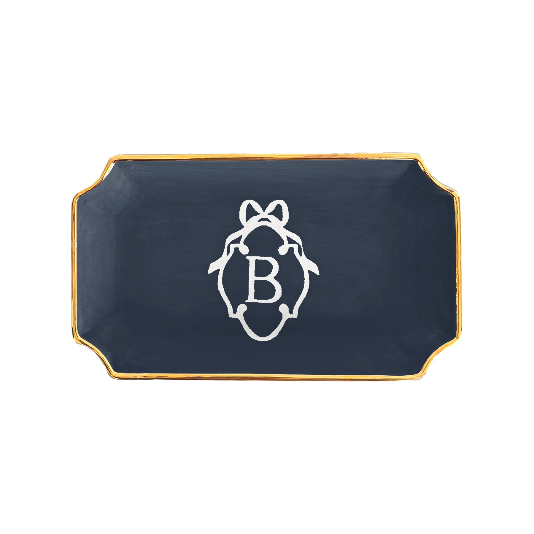 Bow Monogram Trays with 22K Gold Accent - Image 7