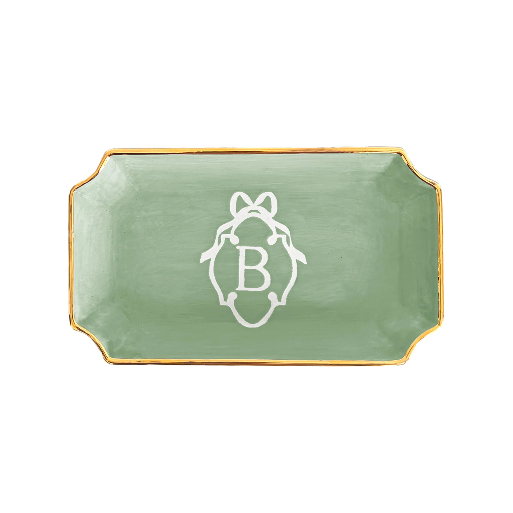 Bow Monogram Trays with 22K Gold Accent - Image 9