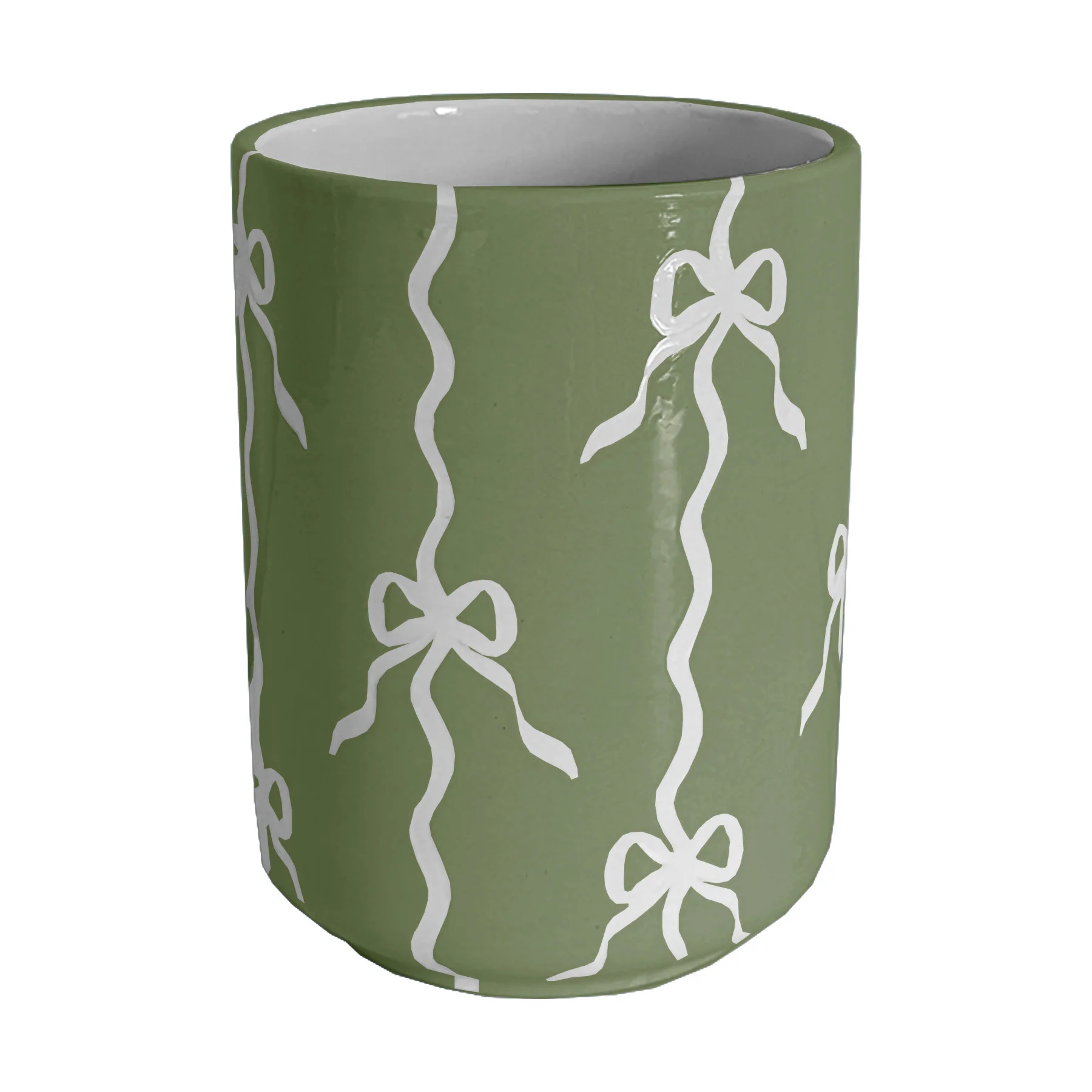 Bow Stripe Large Vase/ Utensil Holder - Image 15