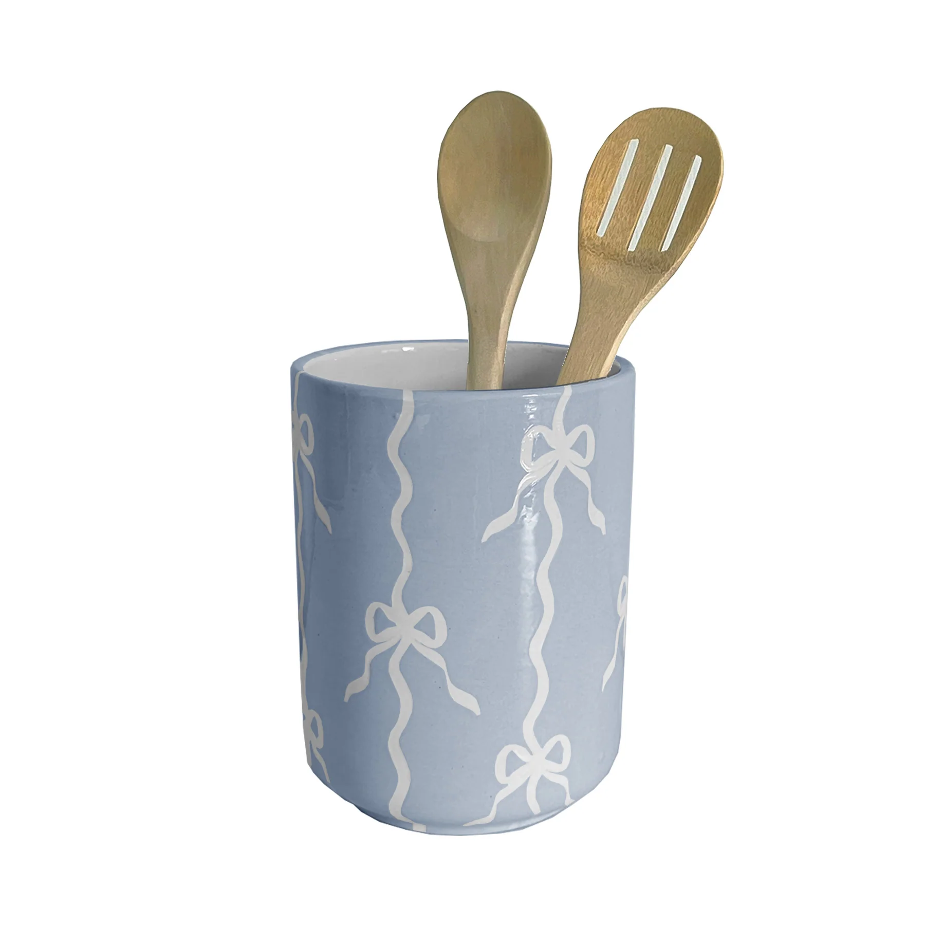 Bow Stripe Large Vase/ Utensil Holder - Image 3