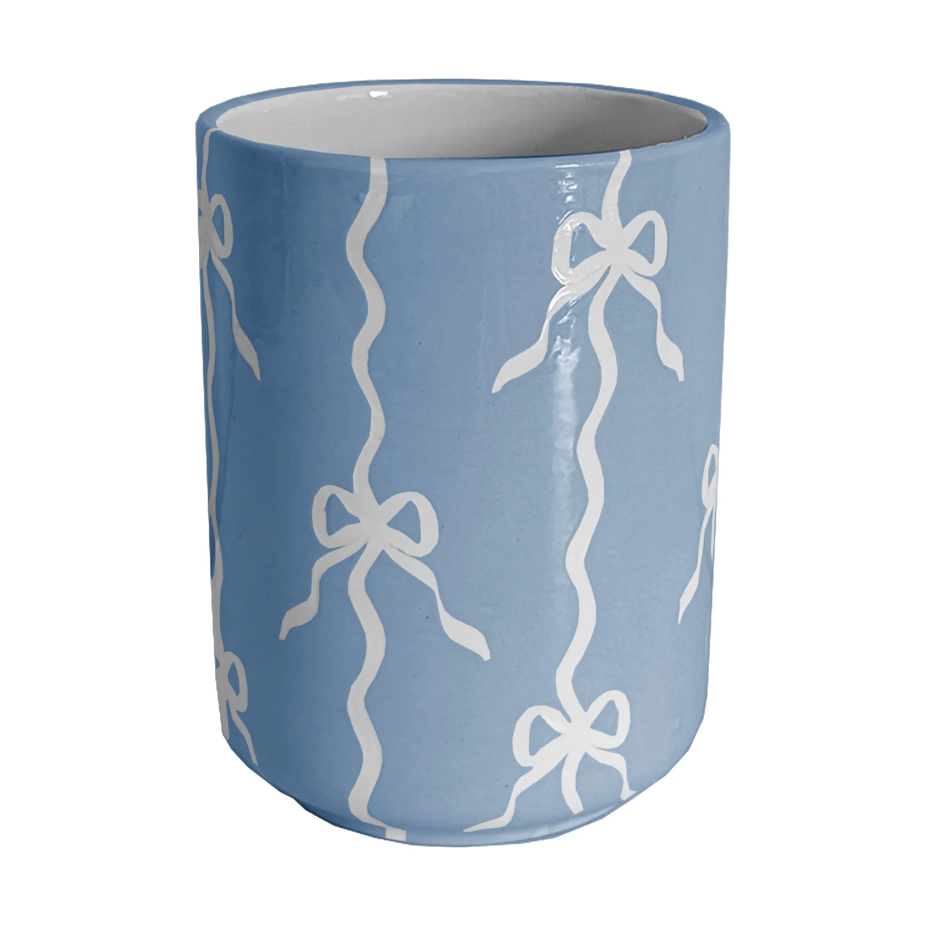 Bow Stripe Large Vase/ Utensil Holder - Image 9