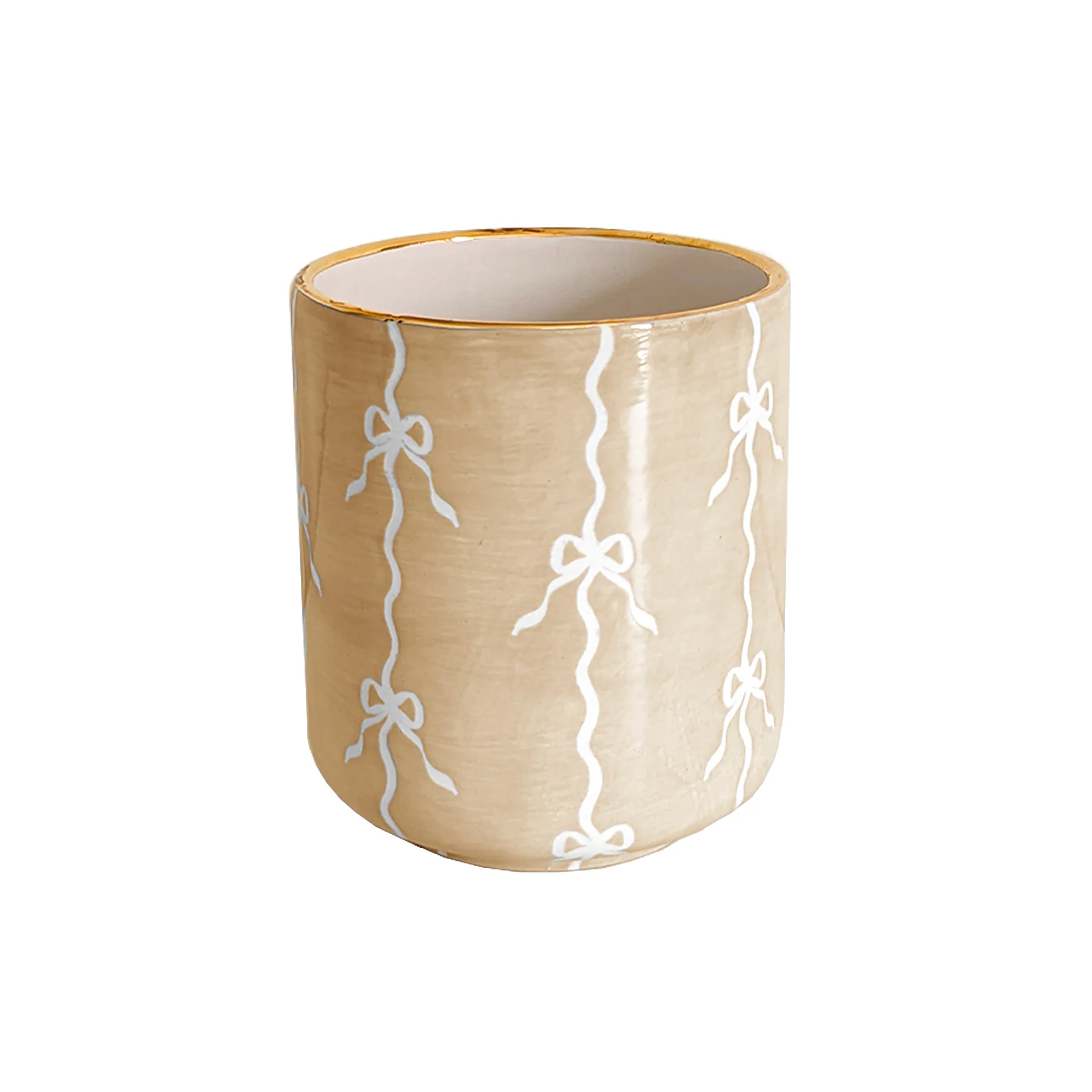 Bow Stripe Vase with 22K Gold Accent - Image 19