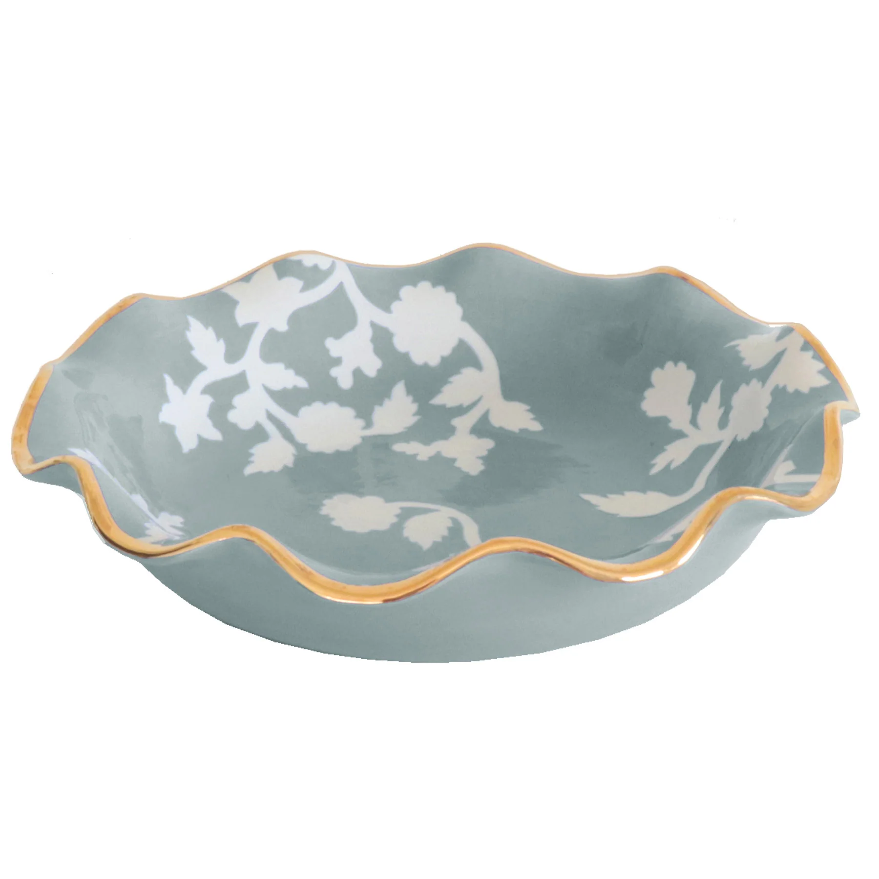 Chinoiserie Dreams Scalloped Bowls with 22K Gold Accent - Image 46