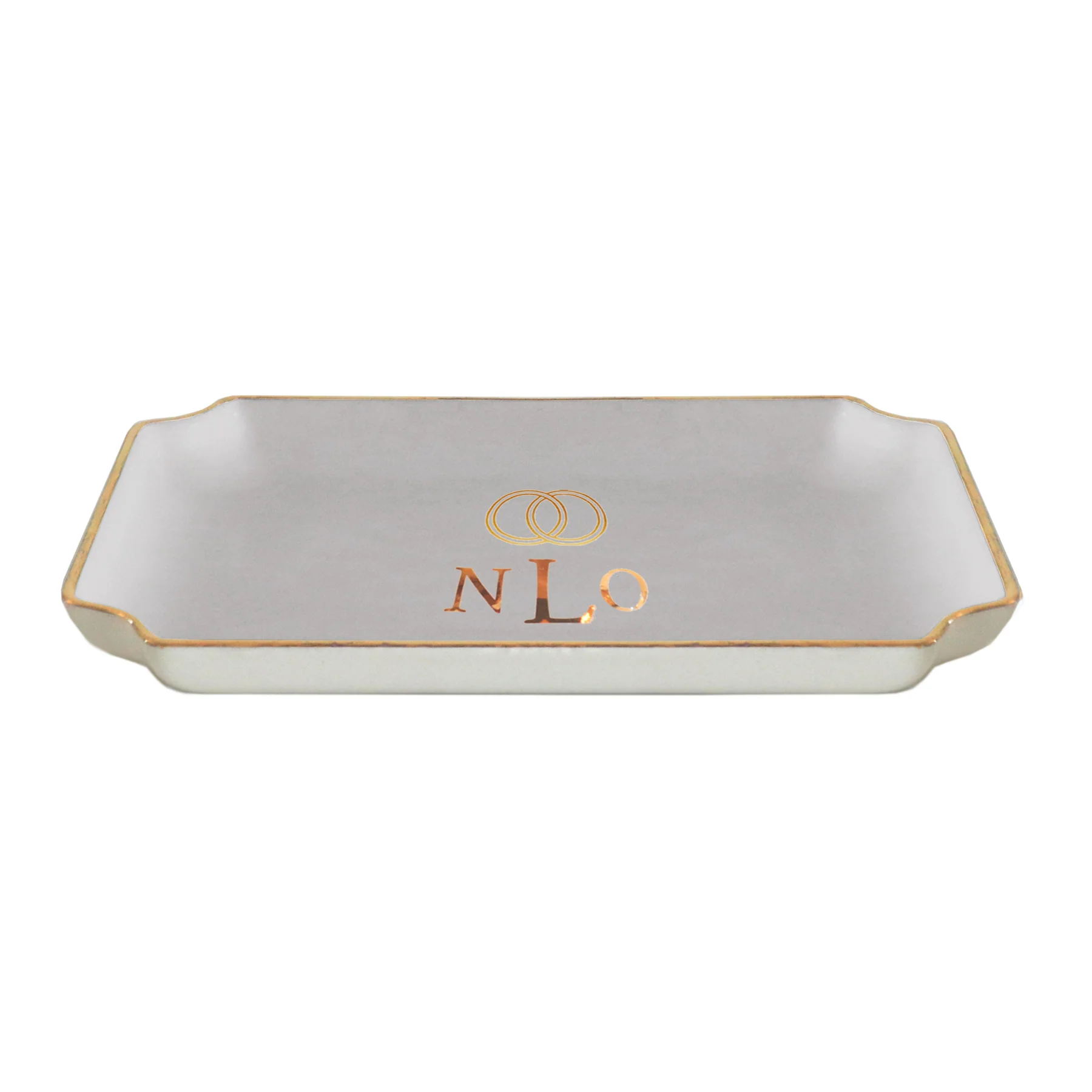 Wedding Keepsake Monogrammed Tray with Simple Bands - Image 3