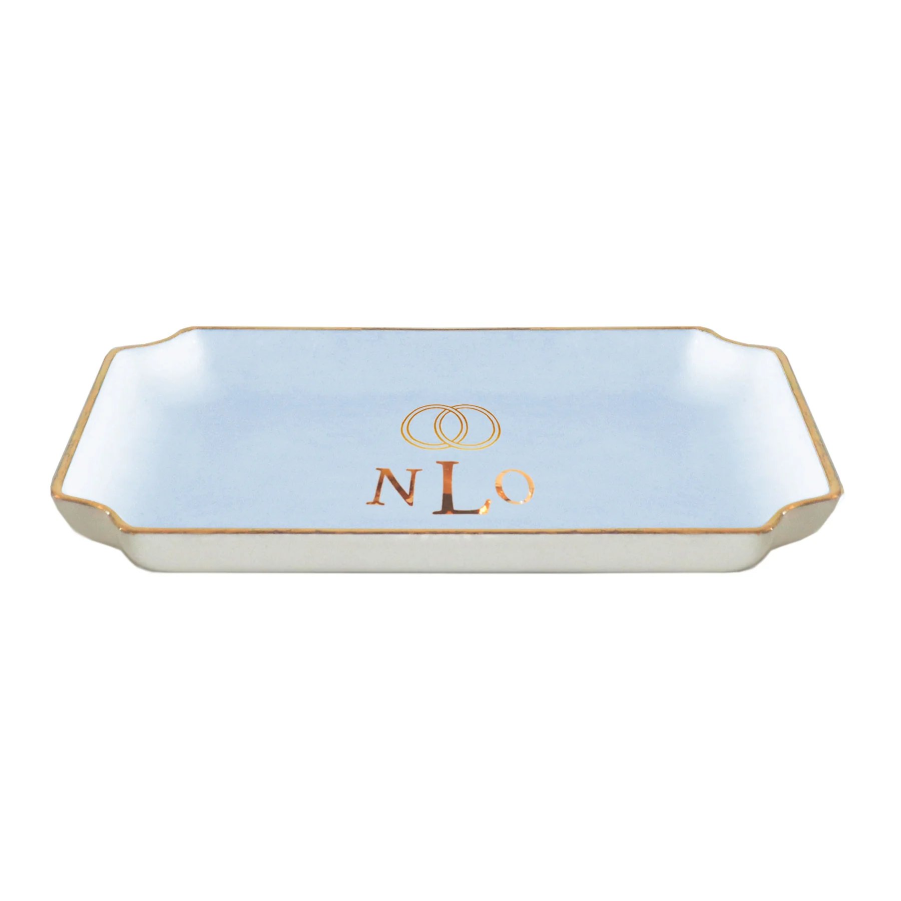 Wedding Keepsake Monogrammed Tray with Simple Bands - Image 4