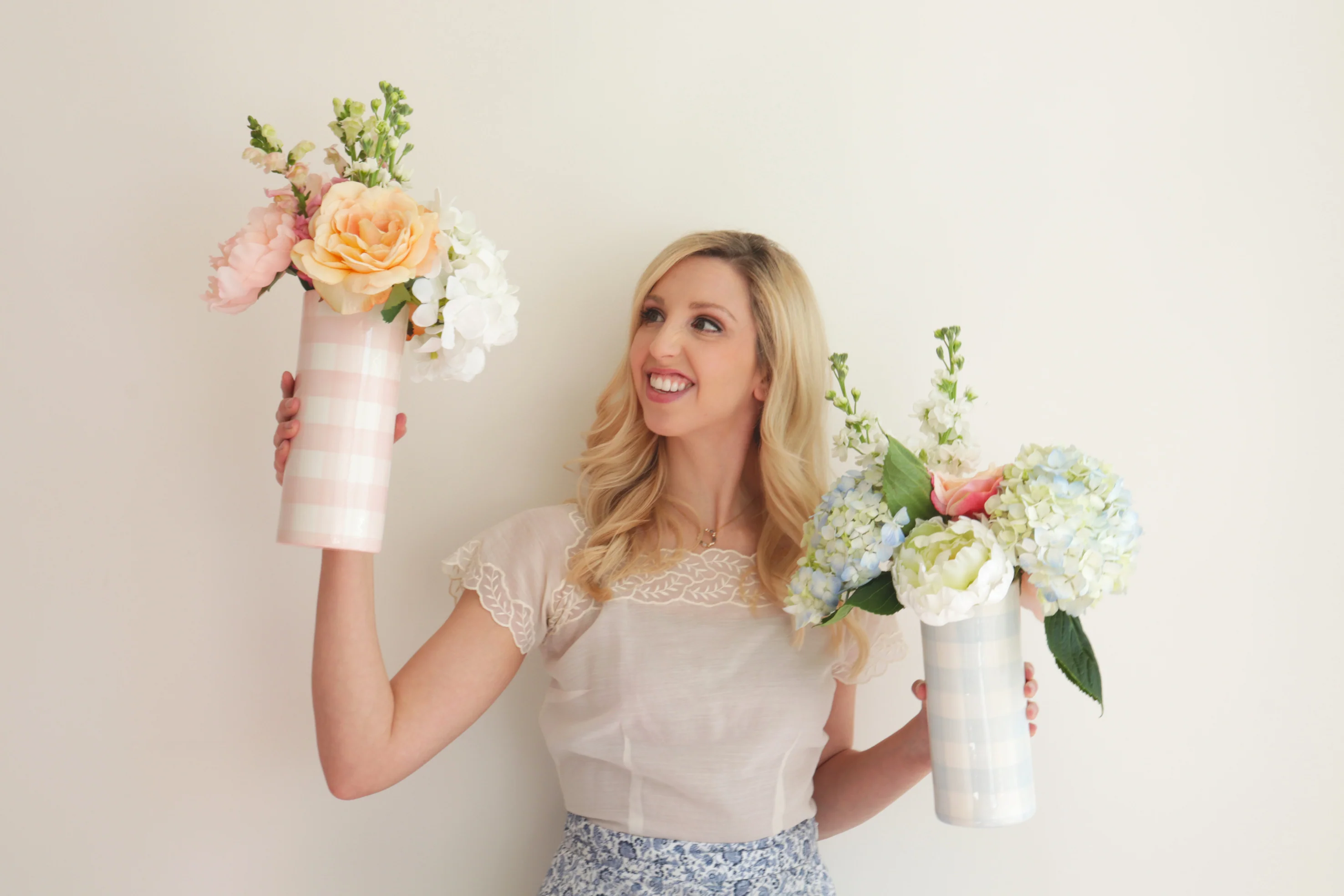 Gingham Column Vase - Image 23