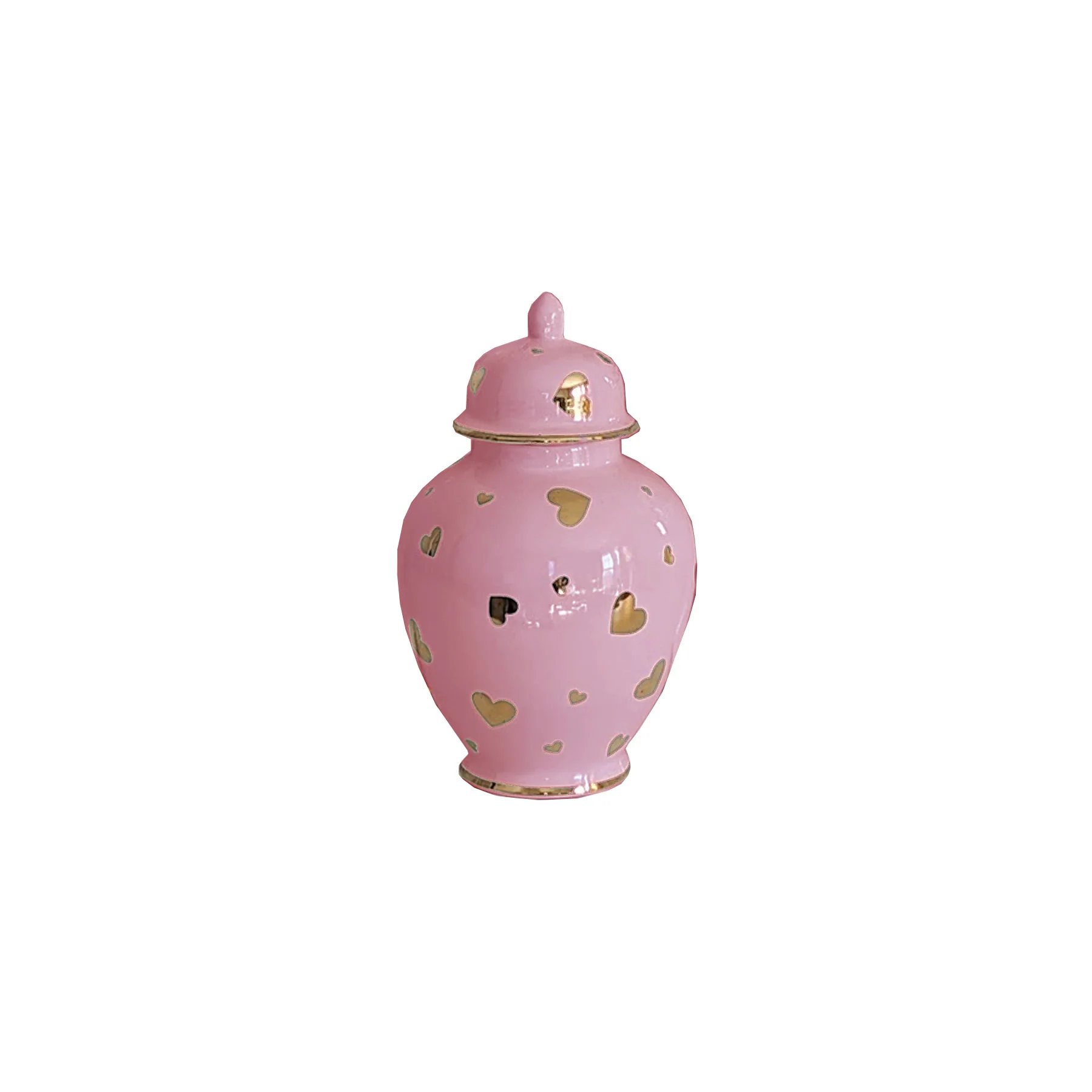"Hearts of Gold" Limited Edition Ginger Jars in Bubblegum Pink - Image 3