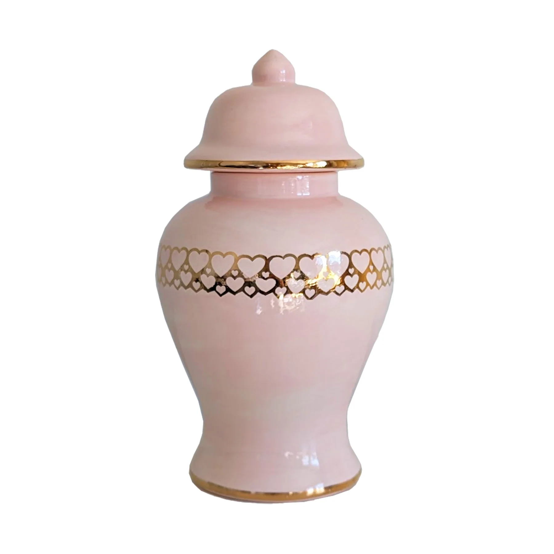 "Hearts of Gold" Limited Edition Ginger Jars in Cherry Blossom Pink - Image 3