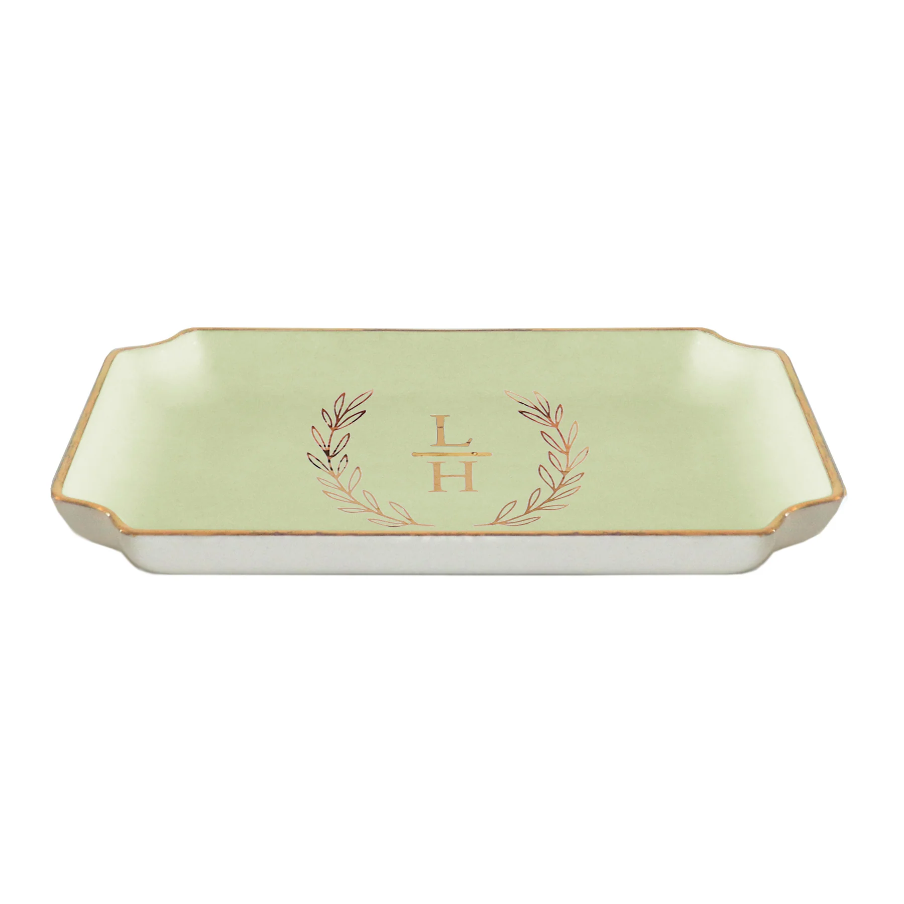 Laurel Wreath Monogram Trays with Gold Accent - Image 10