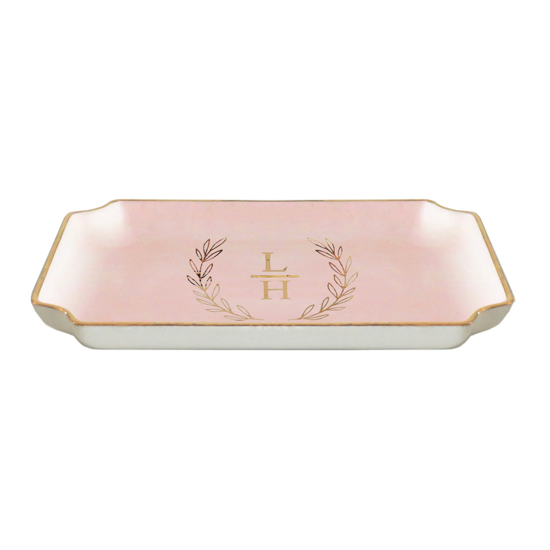 Laurel Wreath Monogram Trays with Gold Accent - Image 14