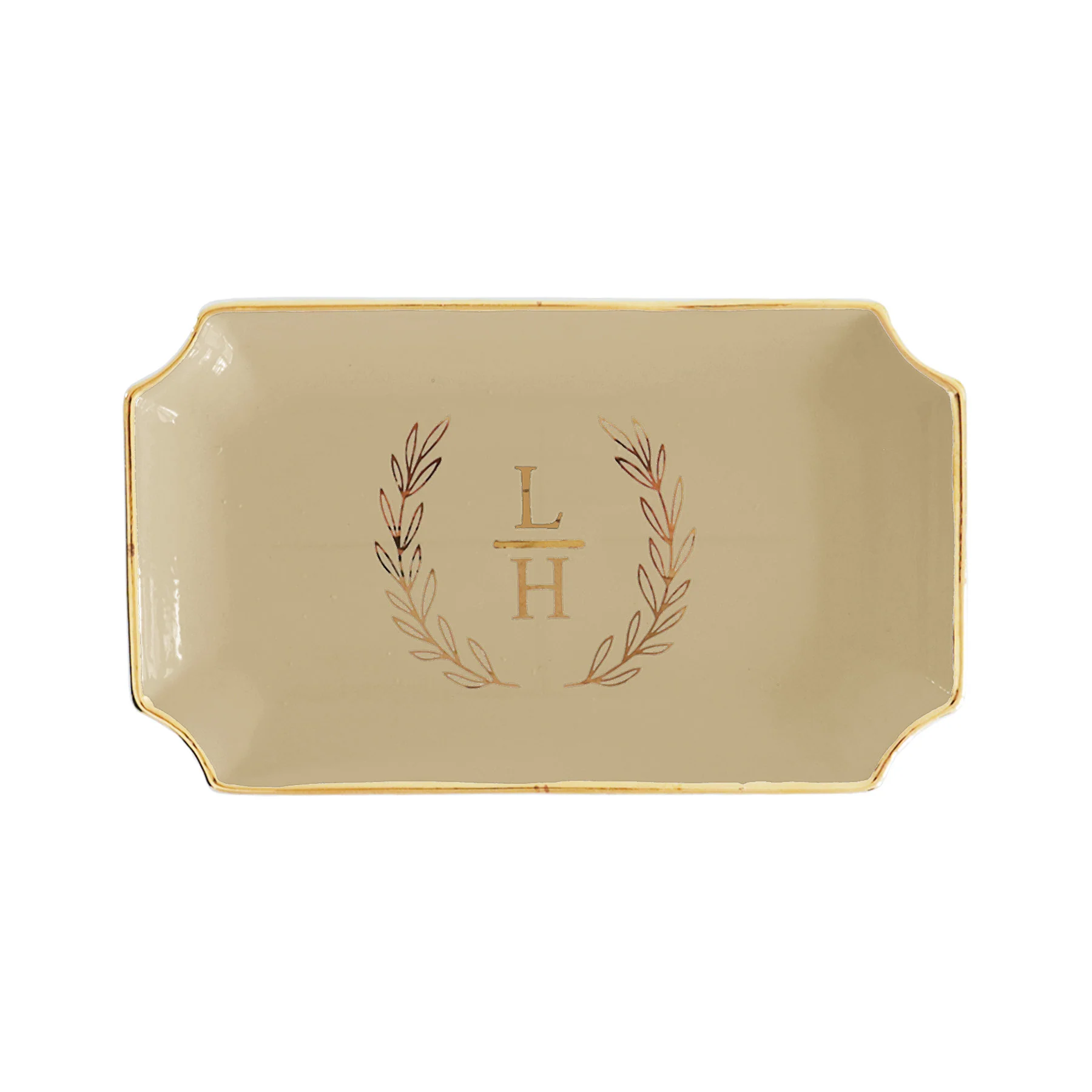Laurel Wreath Monogram Trays with Gold Accent - Image 18