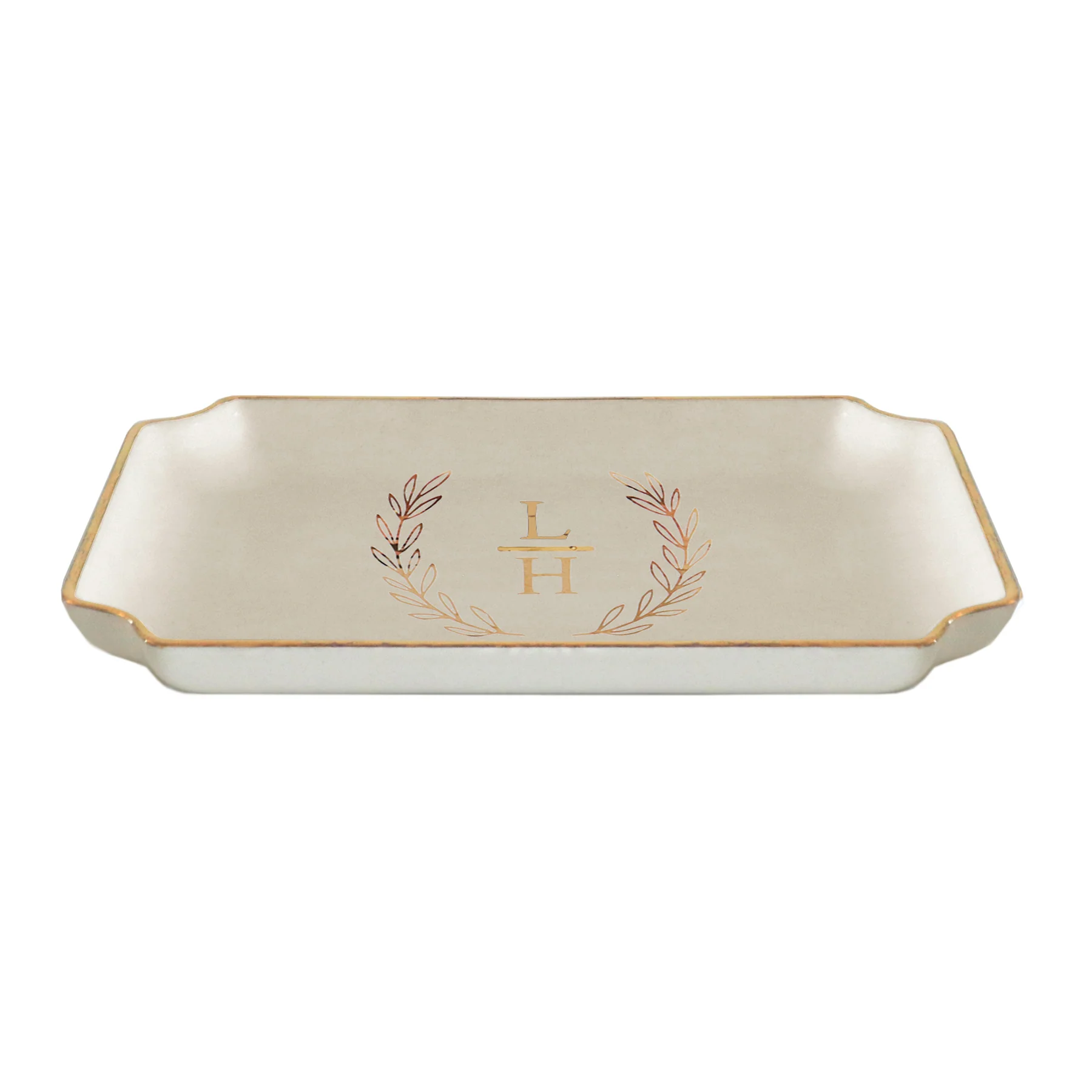 Laurel Wreath Monogram Trays with Gold Accent - Image 8