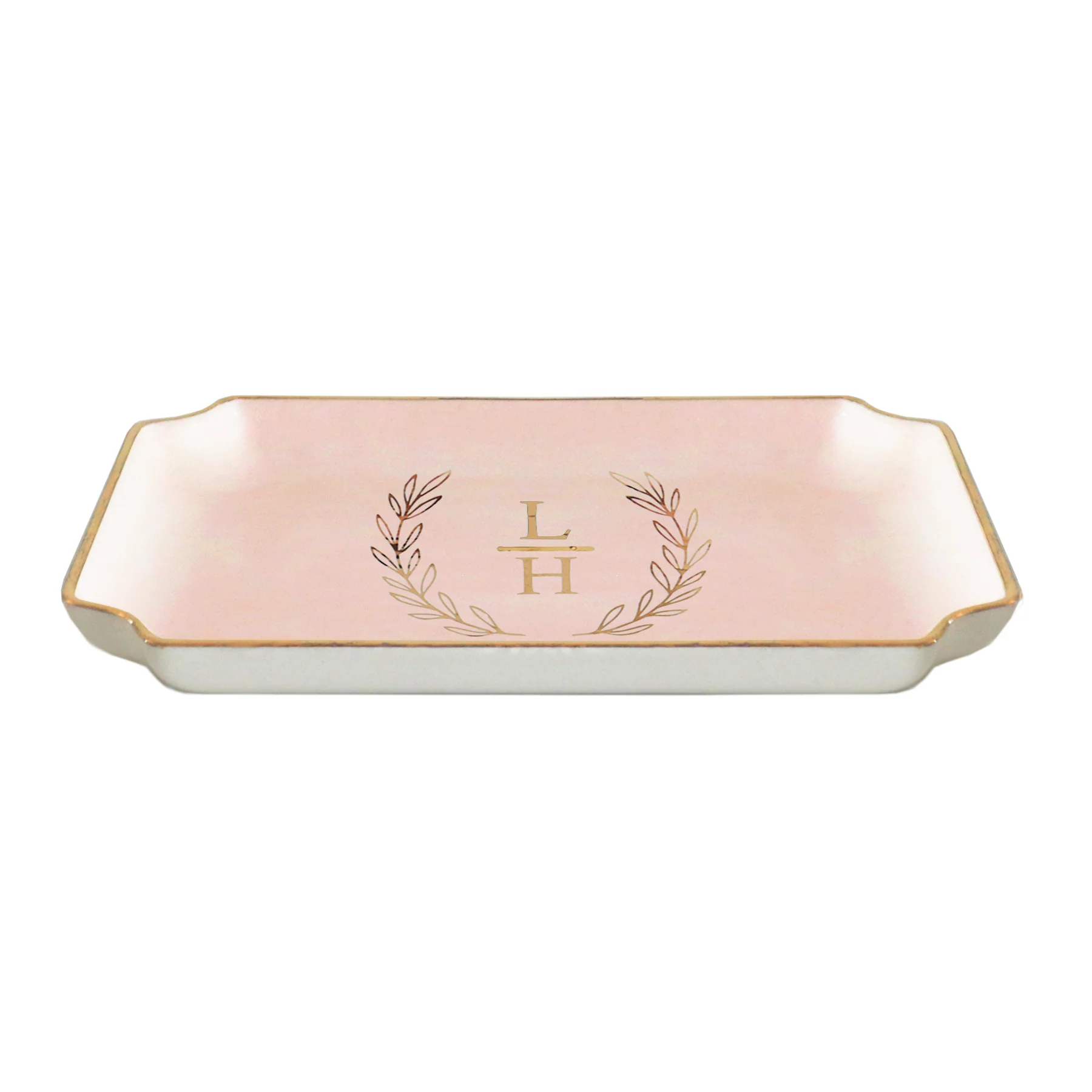 Laurel Wreath Monogram Trays with Gold Accent - Image 9
