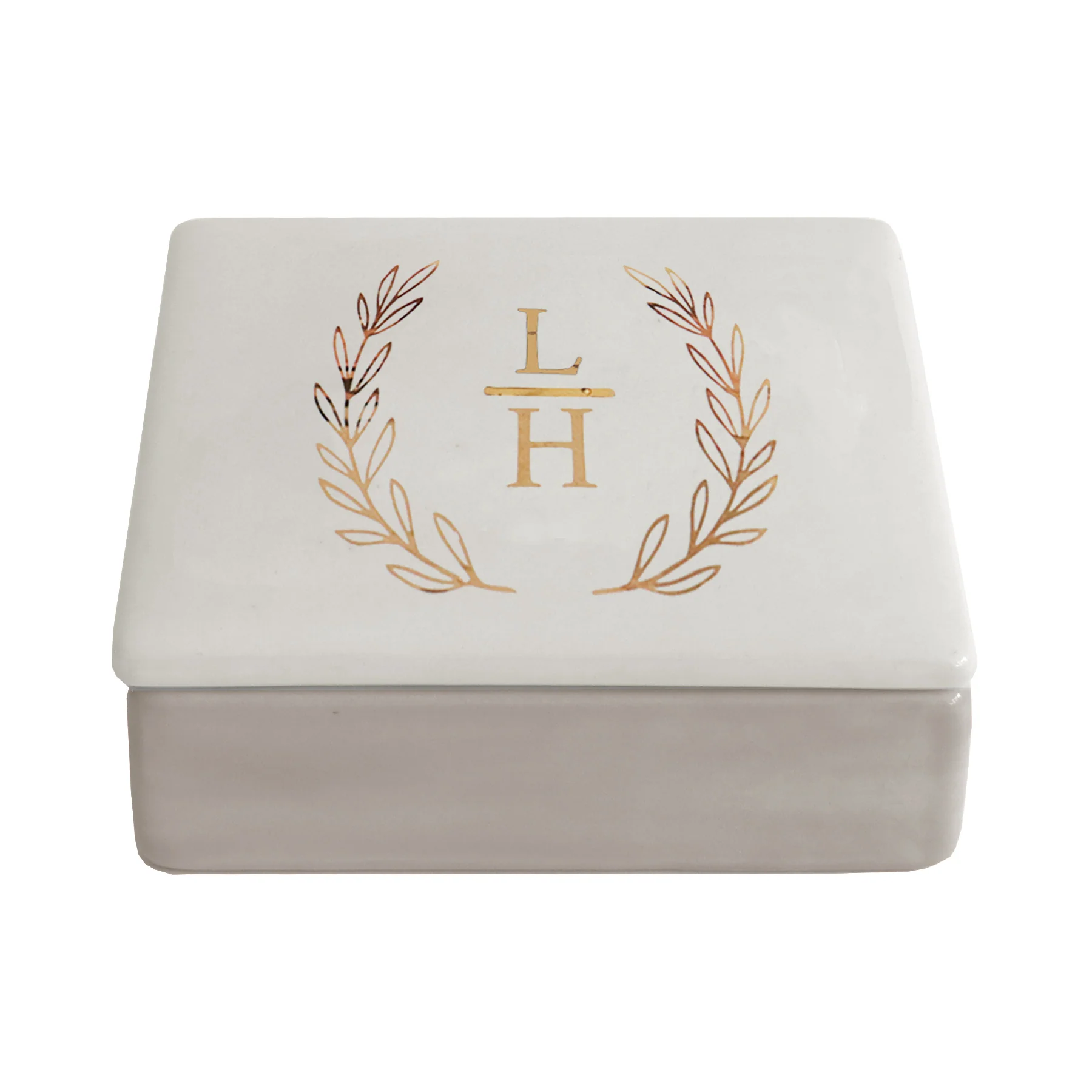 Laurel Wreath Monogram Two-Tone Box - Image 3