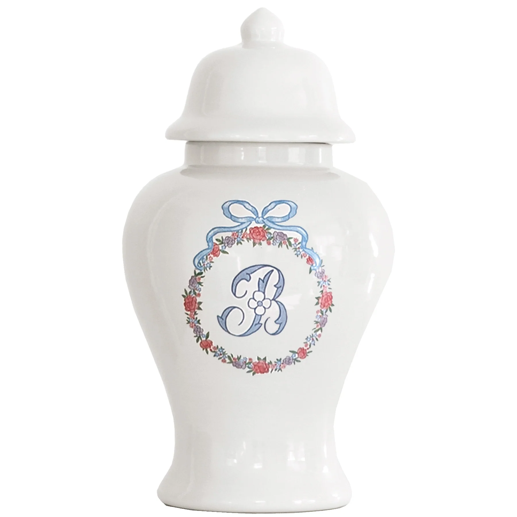 Lo Home x Chapple Chandler Ginger Jars with Floral Wreath and Monogram - Image 14