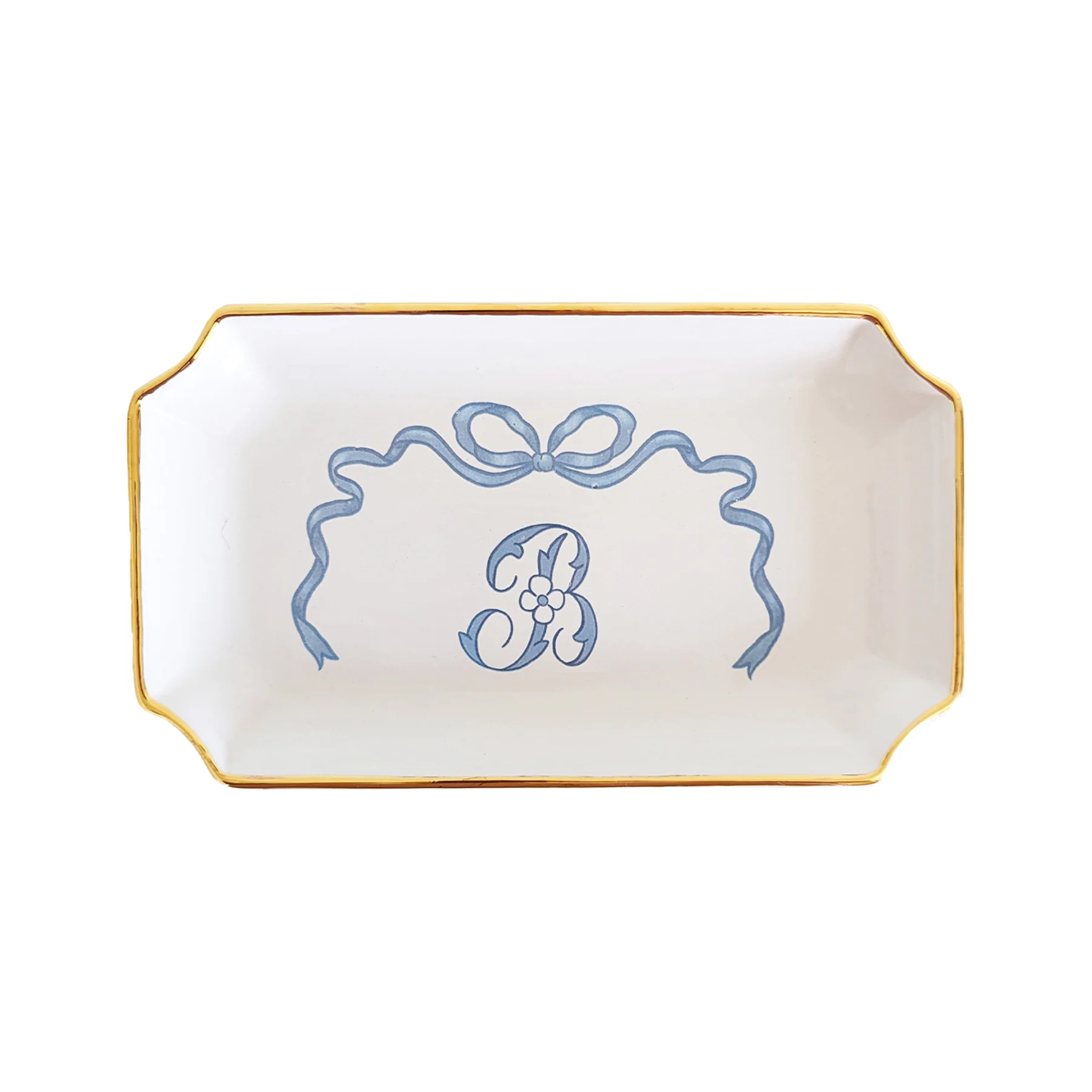 Lo Home x Chapple Chandler Keepsake Trays with Bow, Monogram and 22K Gold Accent - Image 7