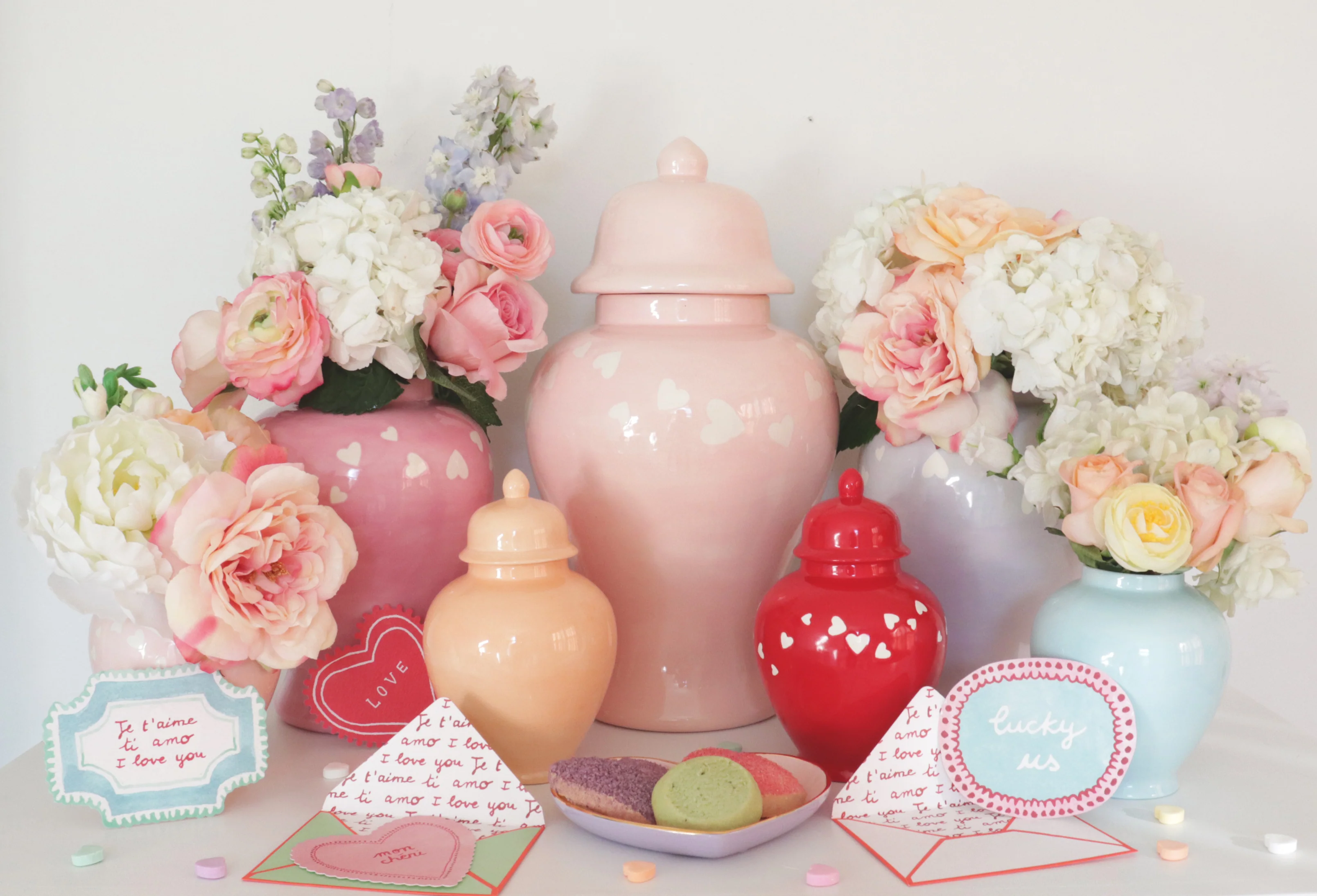 "Love is in the Air" Ginger Jars in Bubble Gum Pink - Image 7