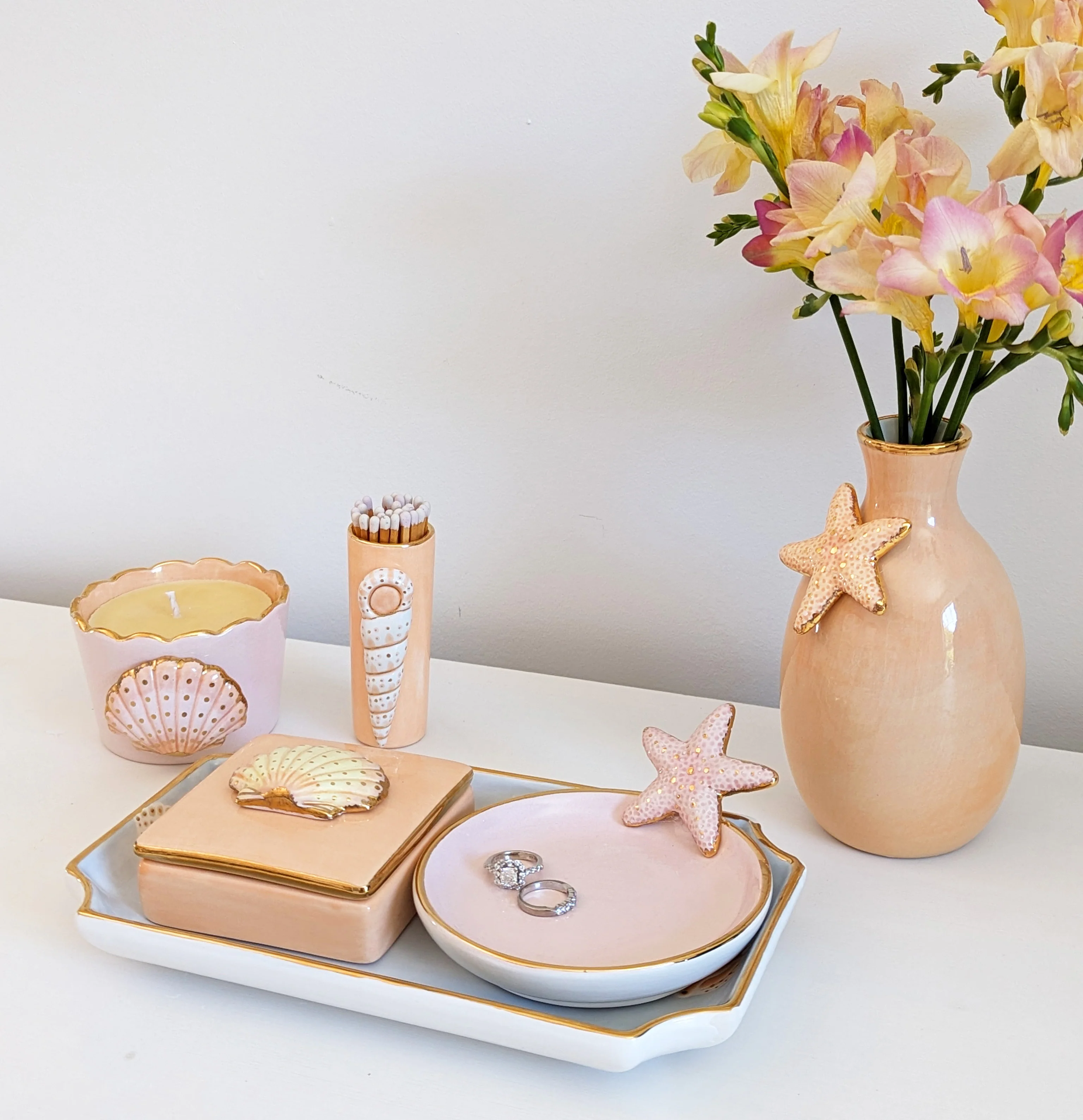 Seashell Vanity Set with 22K Gold Accents - Image 10