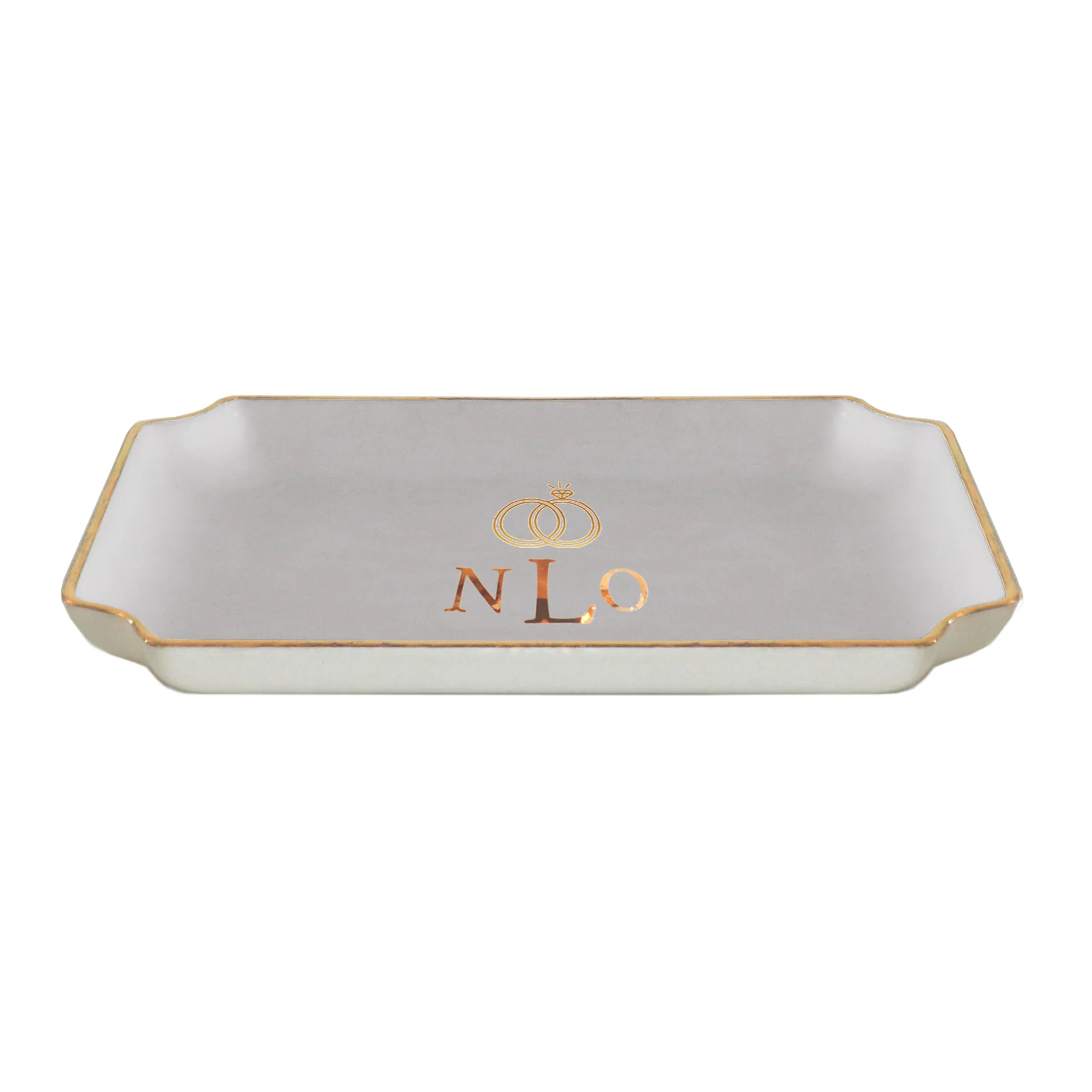 Wedding Keepsake Monogrammed Tray with Diamond Ring - Image 3